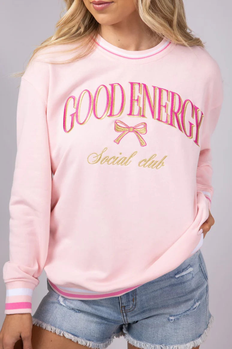 VARSITY CREWNECK SWEATSHIRT - GOOD ENERGY