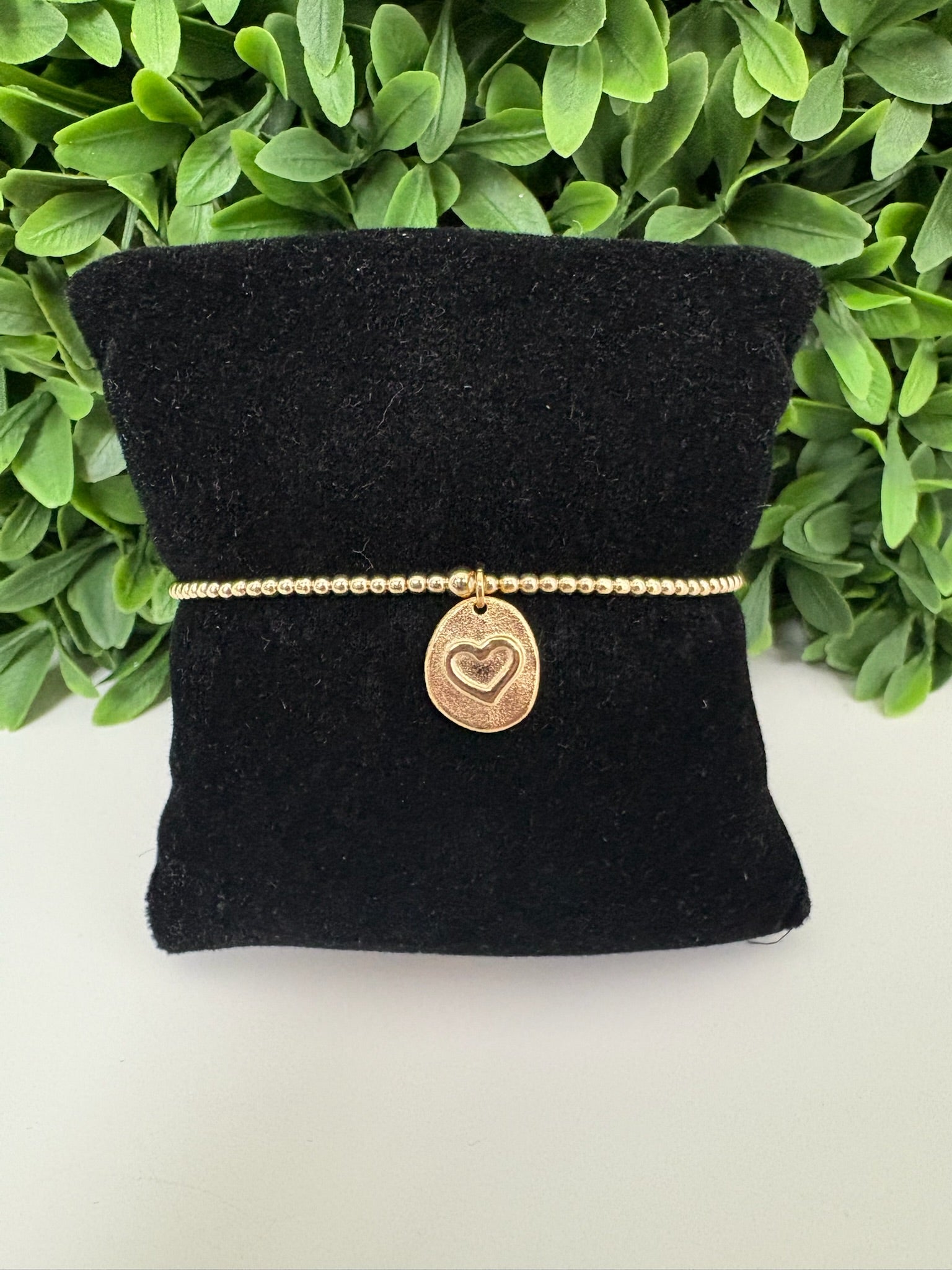 CLASSIC GOLD 2MM BEAD BRACELET - INSPIRE LOVE SMALL GOLD CHARM