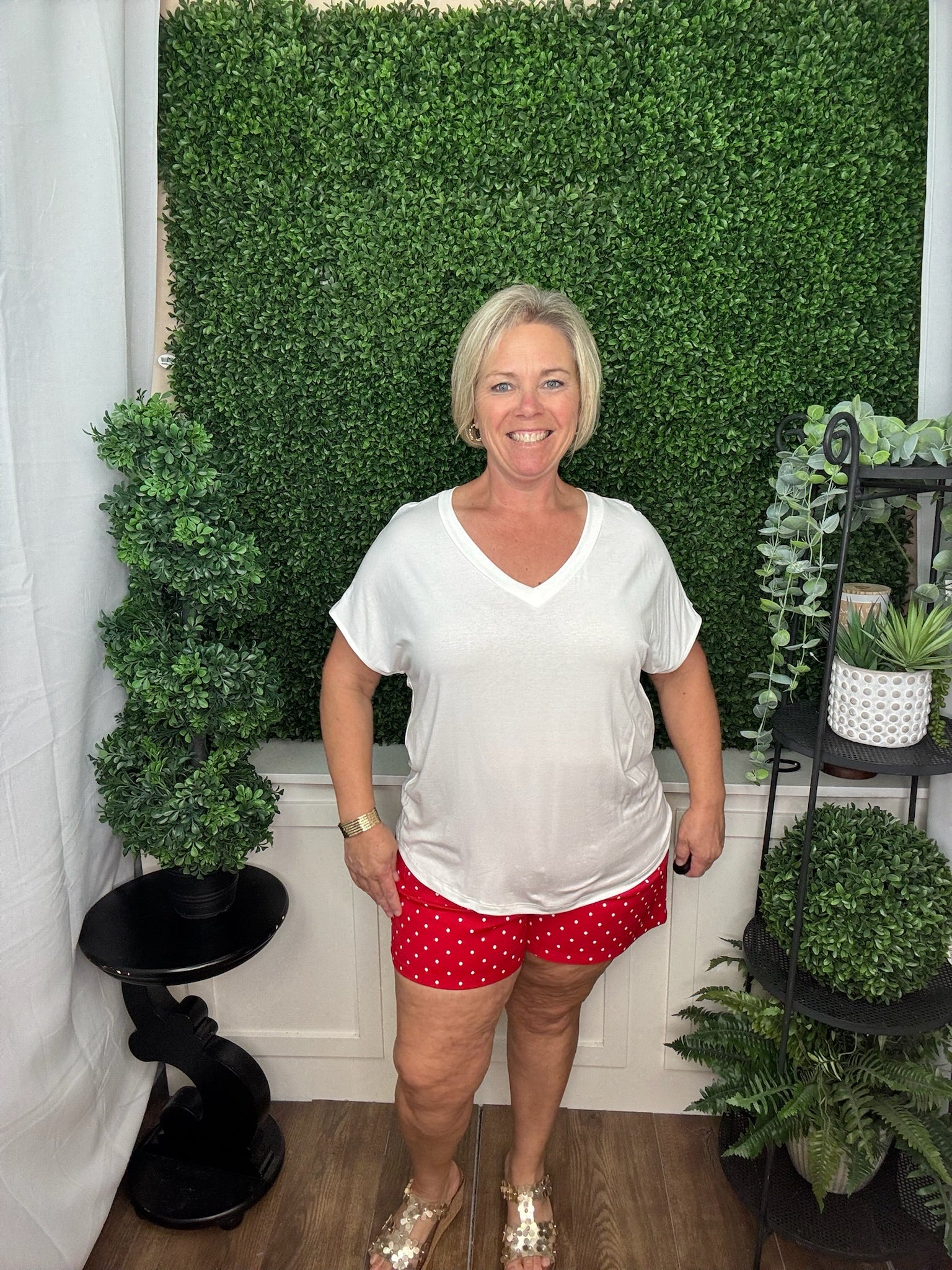 Retro Polka High-Waist Shorts