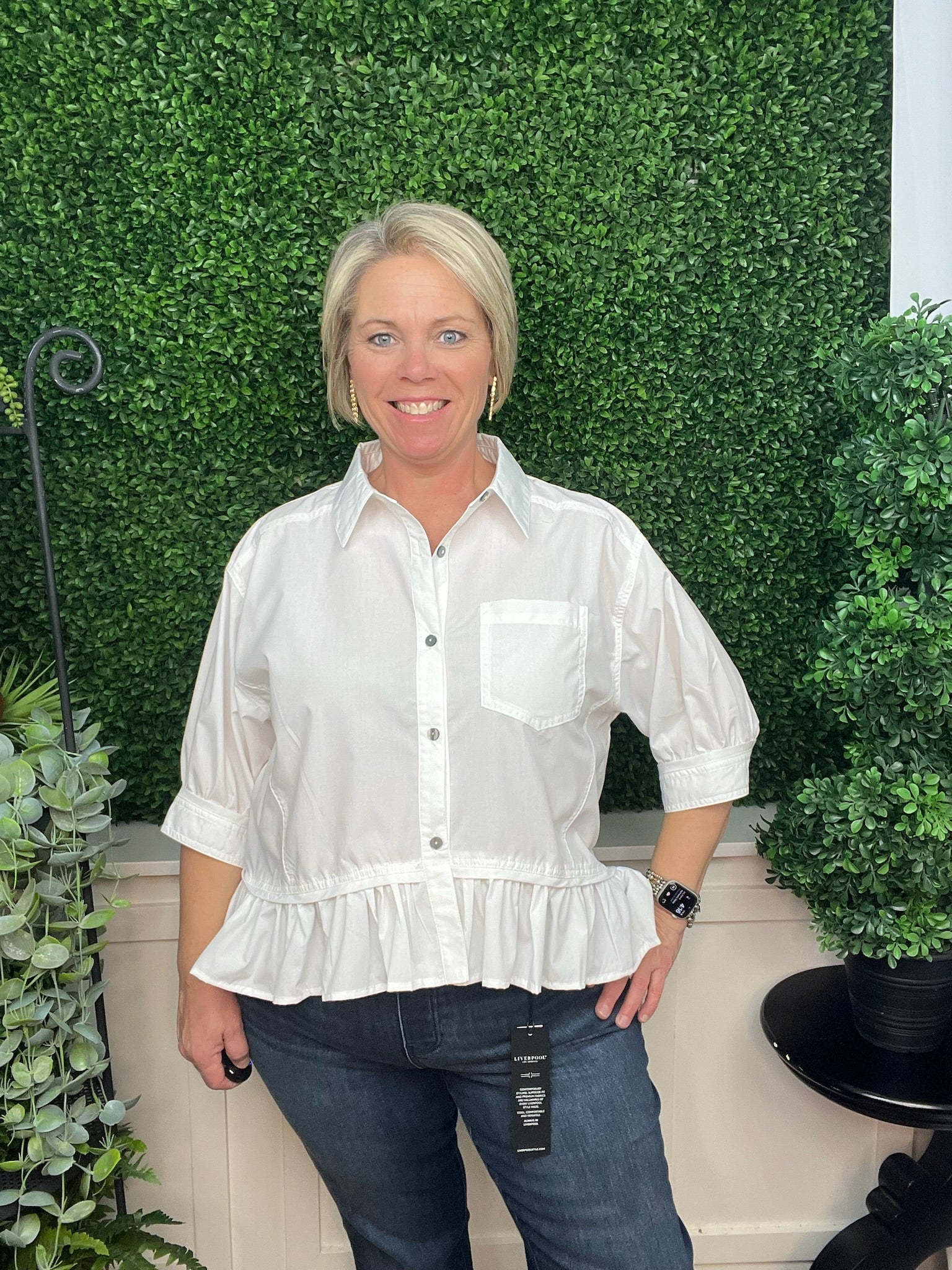 OFF WHITE BUTTON UP TOP