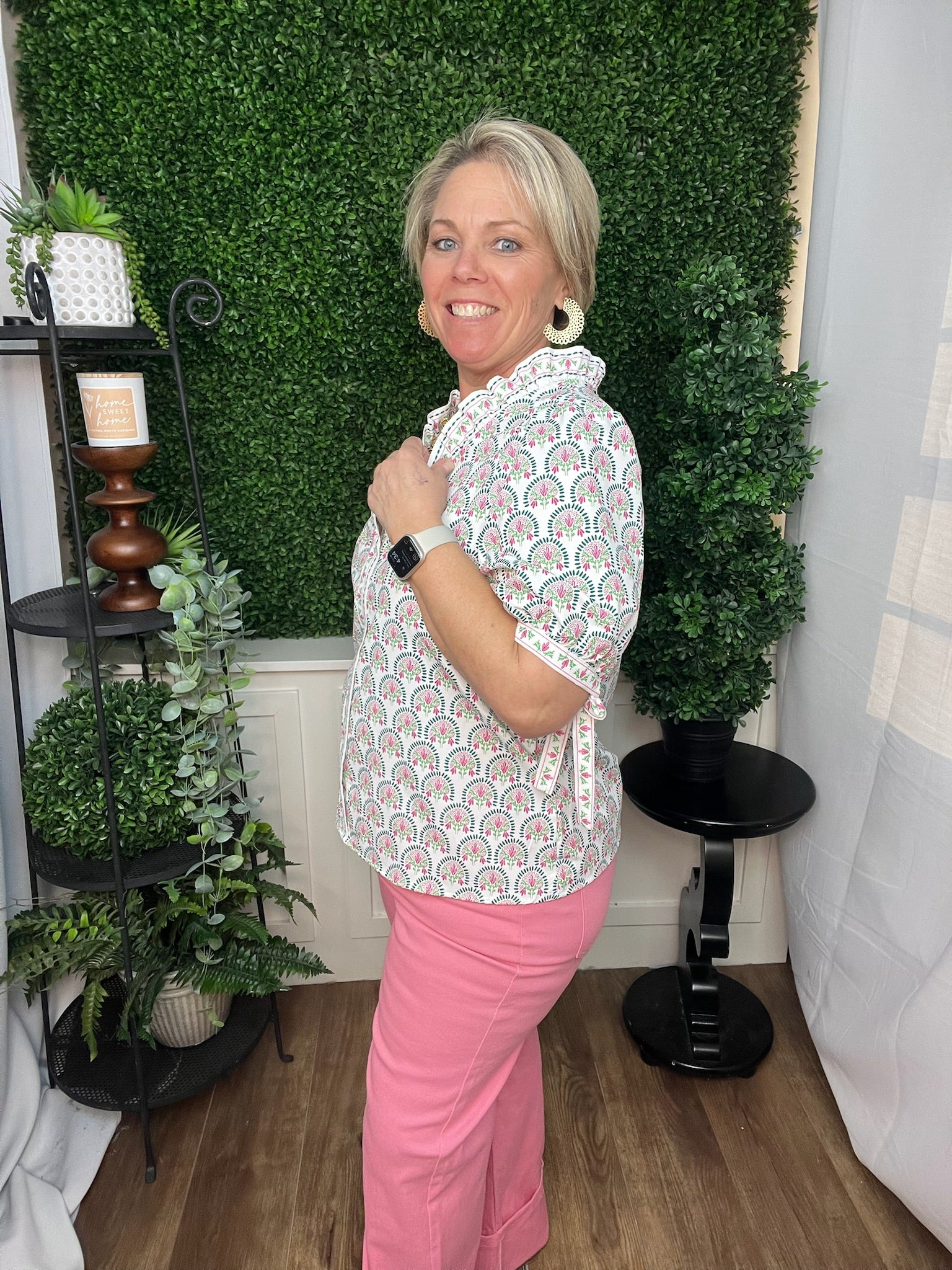 TOP BRYNN SUNSHOWER FLORAL WHITE