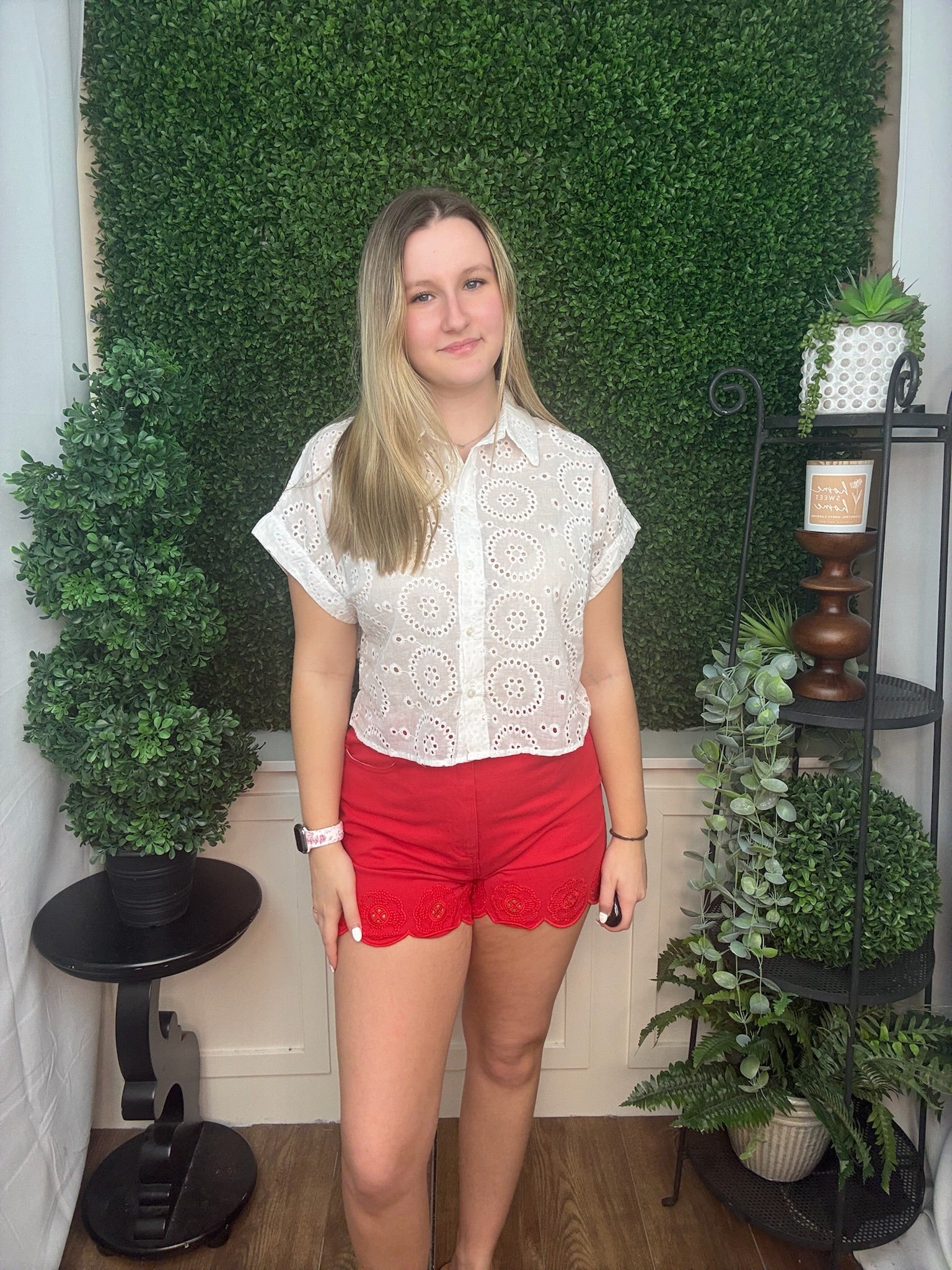 Sunlace Eyelet Crop Top