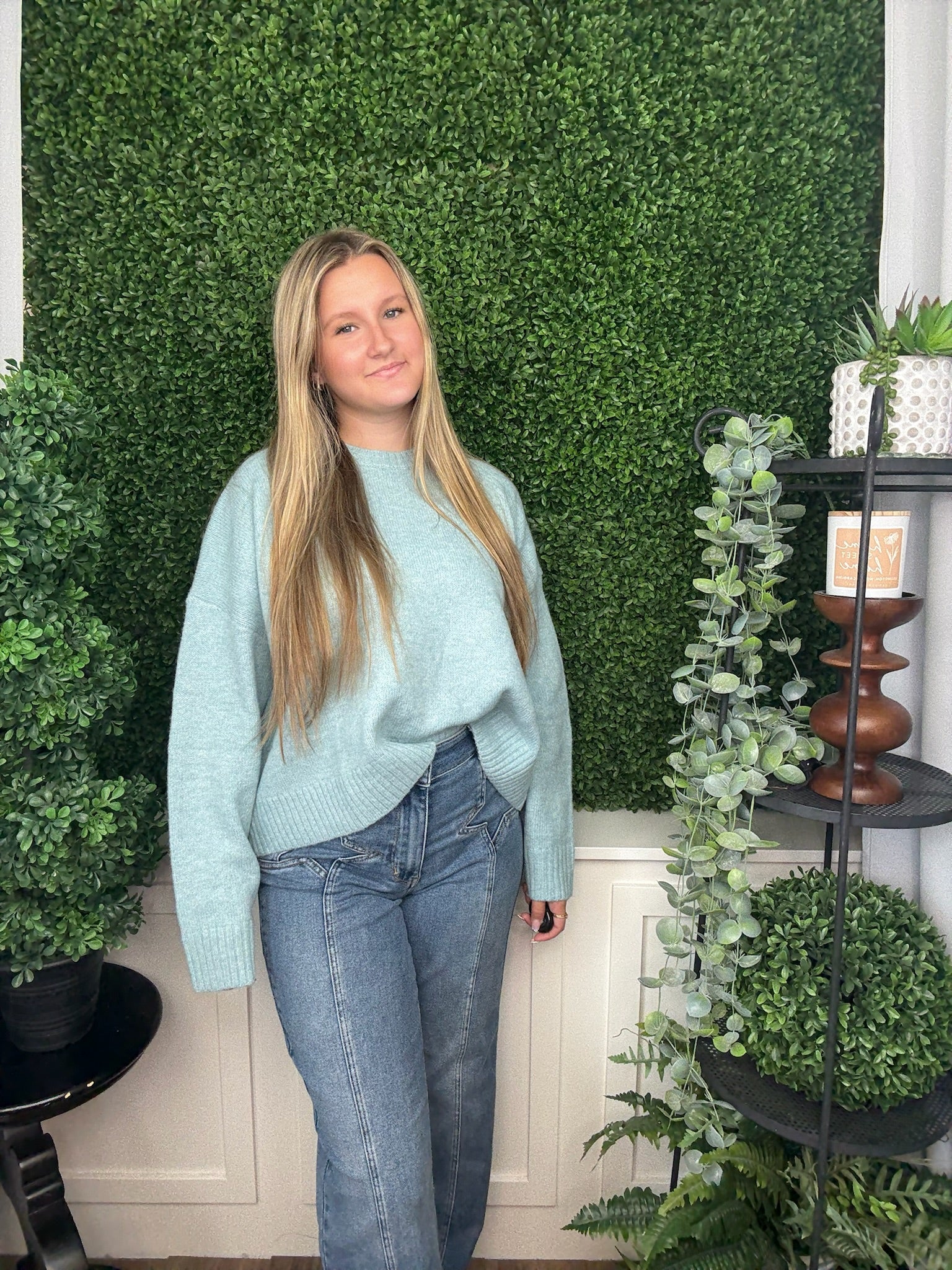 TIE-BACK SWEATER - BLUE