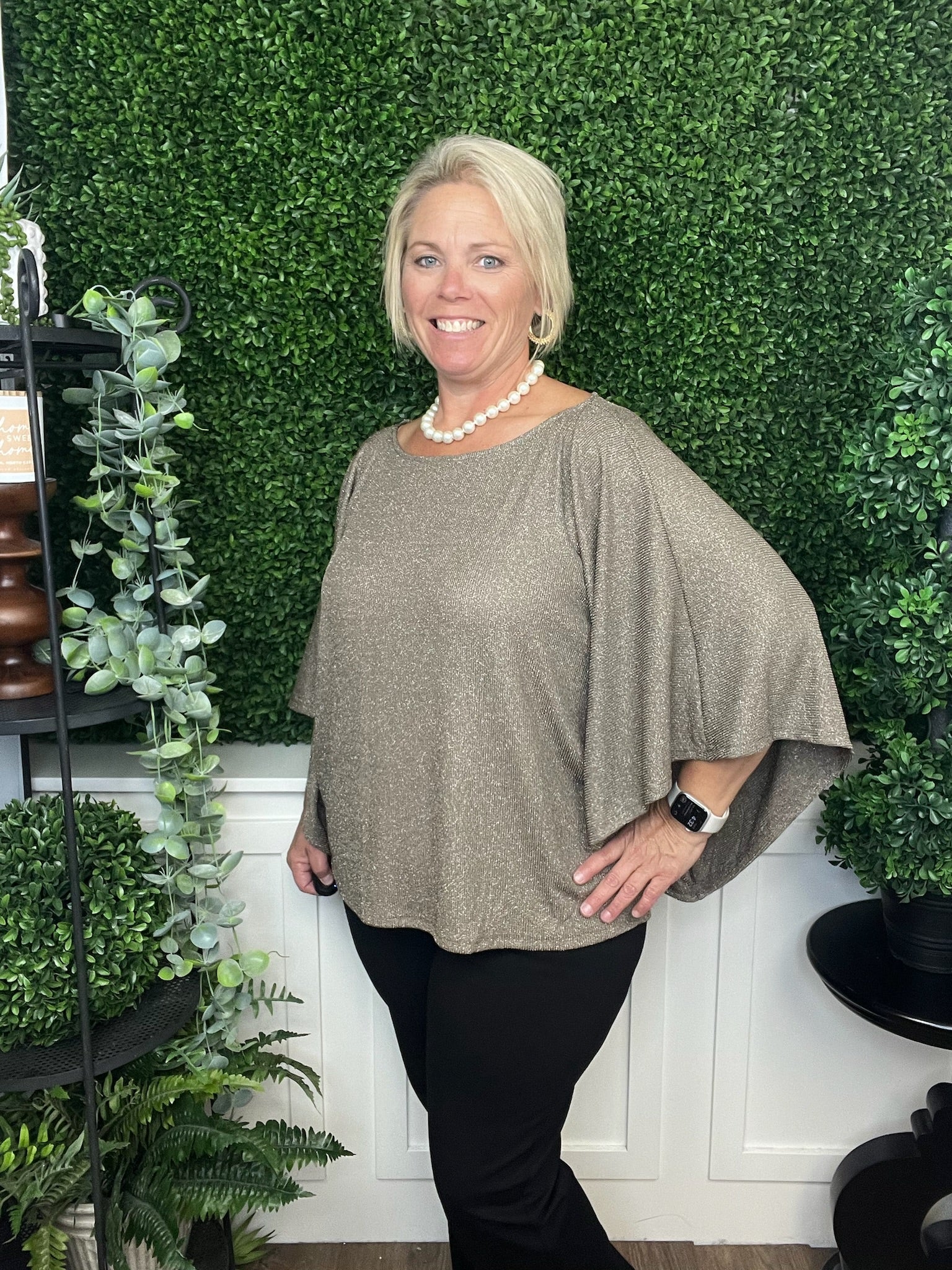 KIMINO SLV KNIT TOP - MOCHA