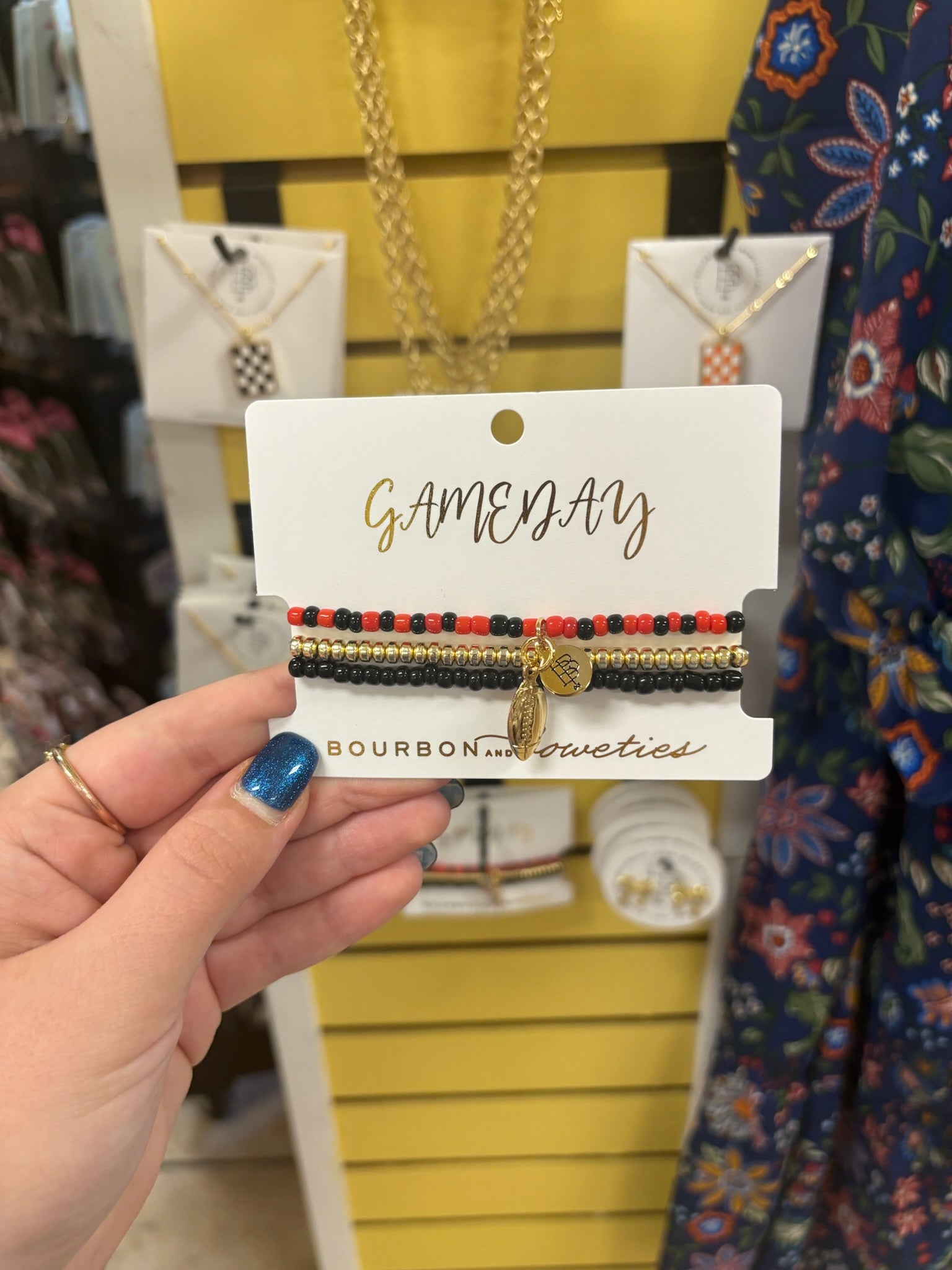 GAMEDAY SRETCHY STACK BRACELET - RED/BLACK