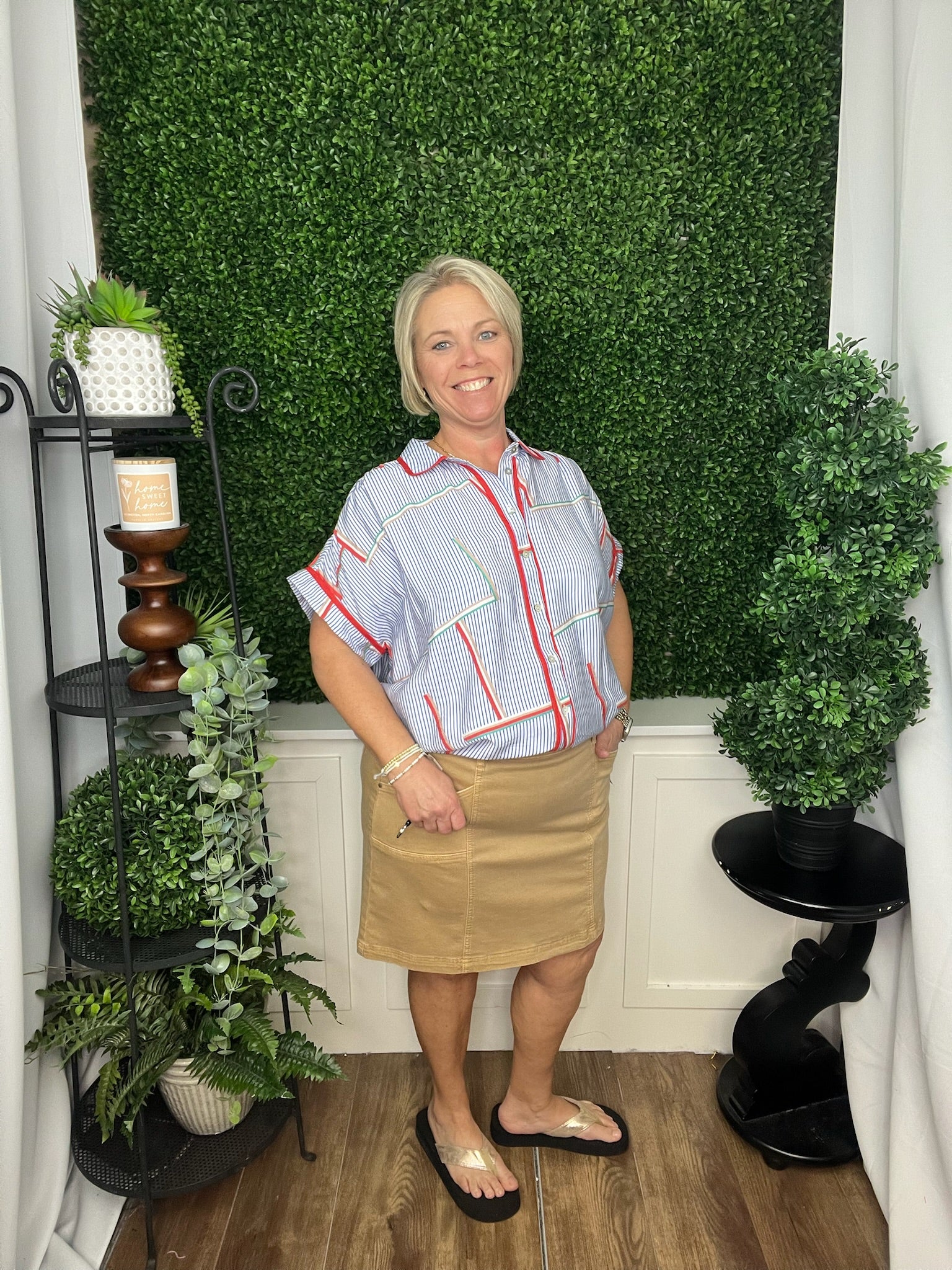 PULL ON SKORT W/POCKETS - SESAME