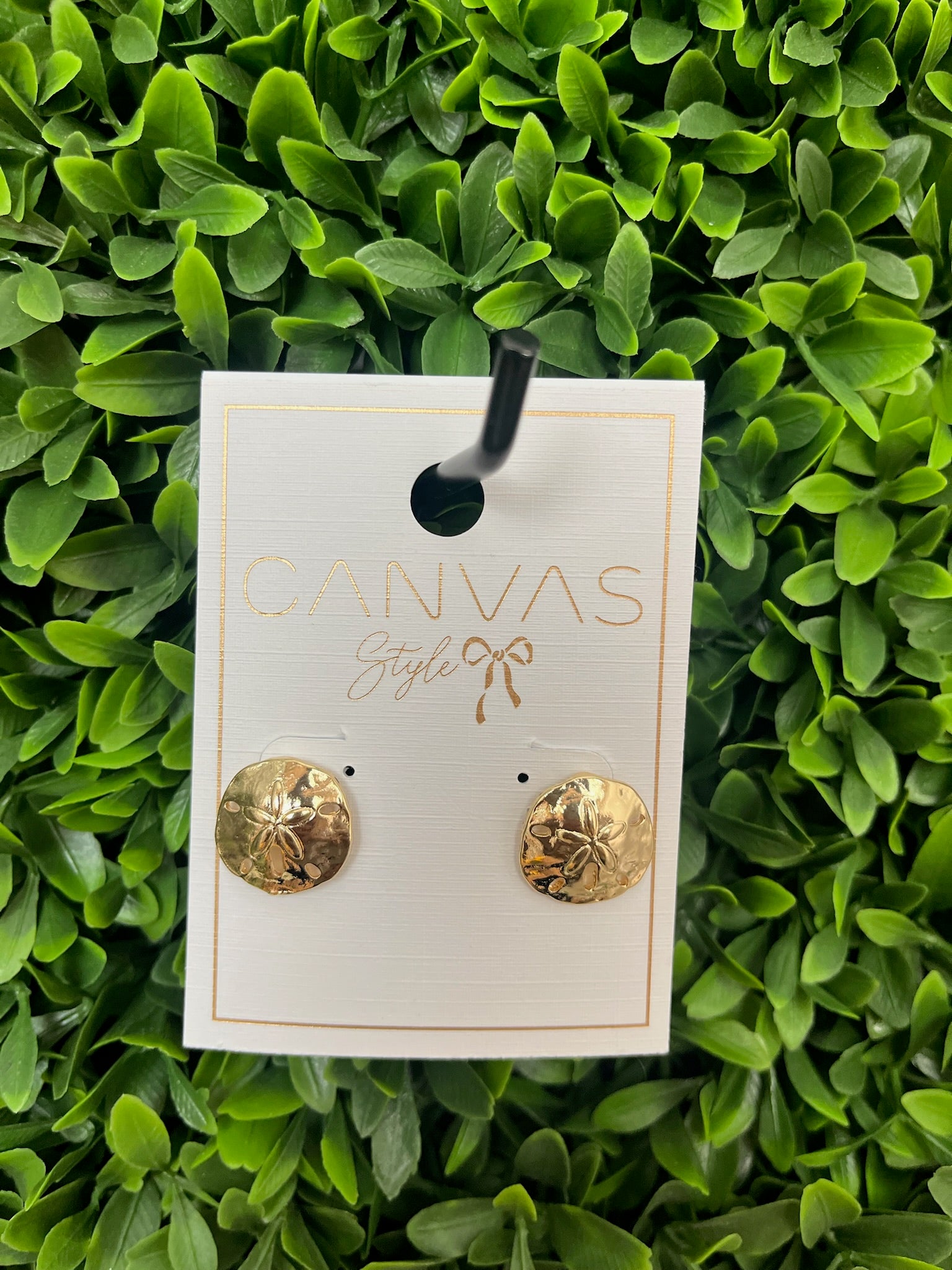 MORGANA SAND DOLLAR STUD EARRINGS SHINY GOLD