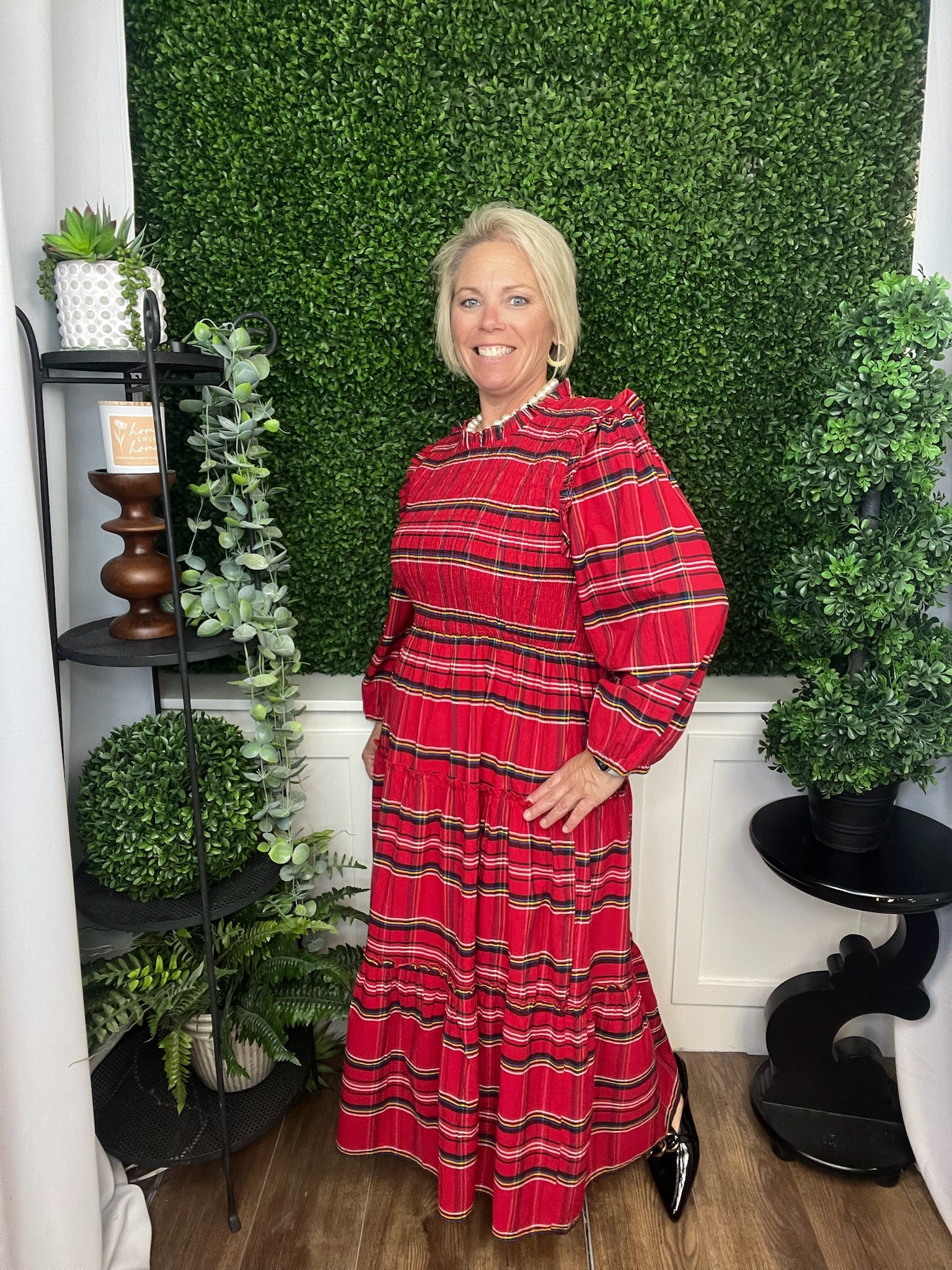 WALTON PLAID MIDI DRESS