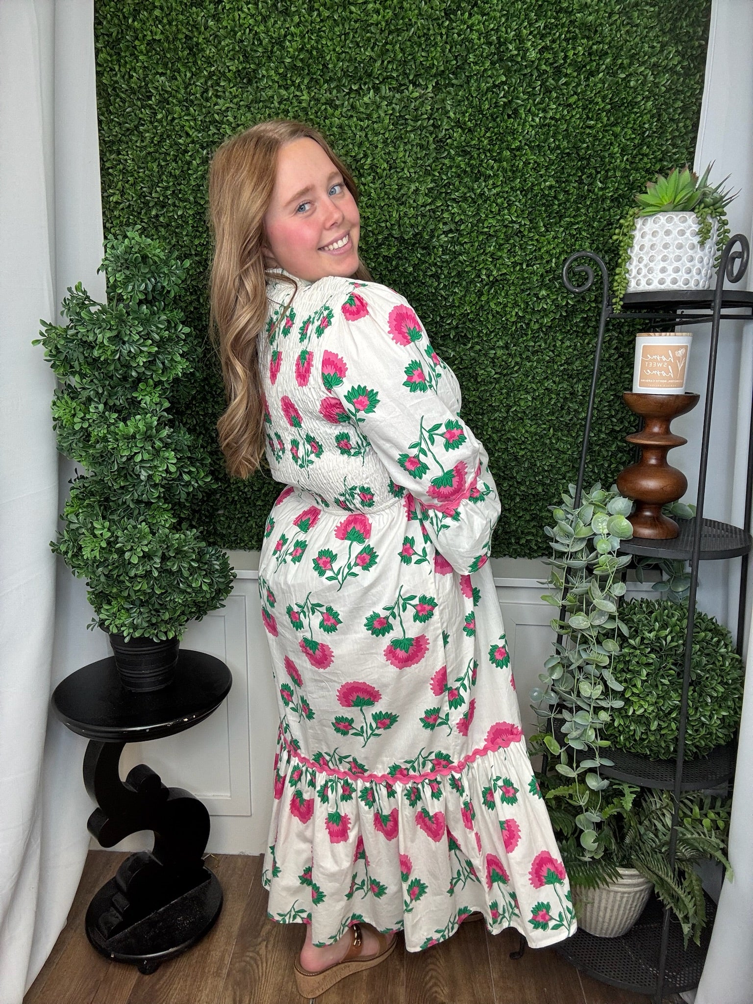 ELLIE SMOCKED DRESS - WHITE