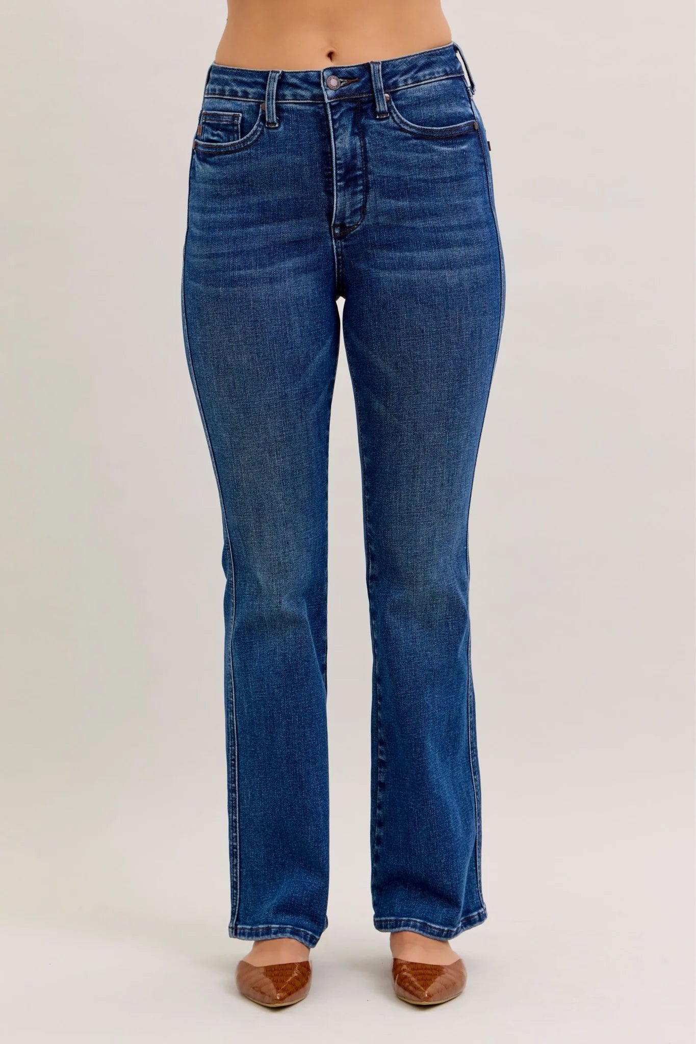 SHORT - HW TUMMY CONTROL BOOTCUT(S-R-L INSEAM) - DARK