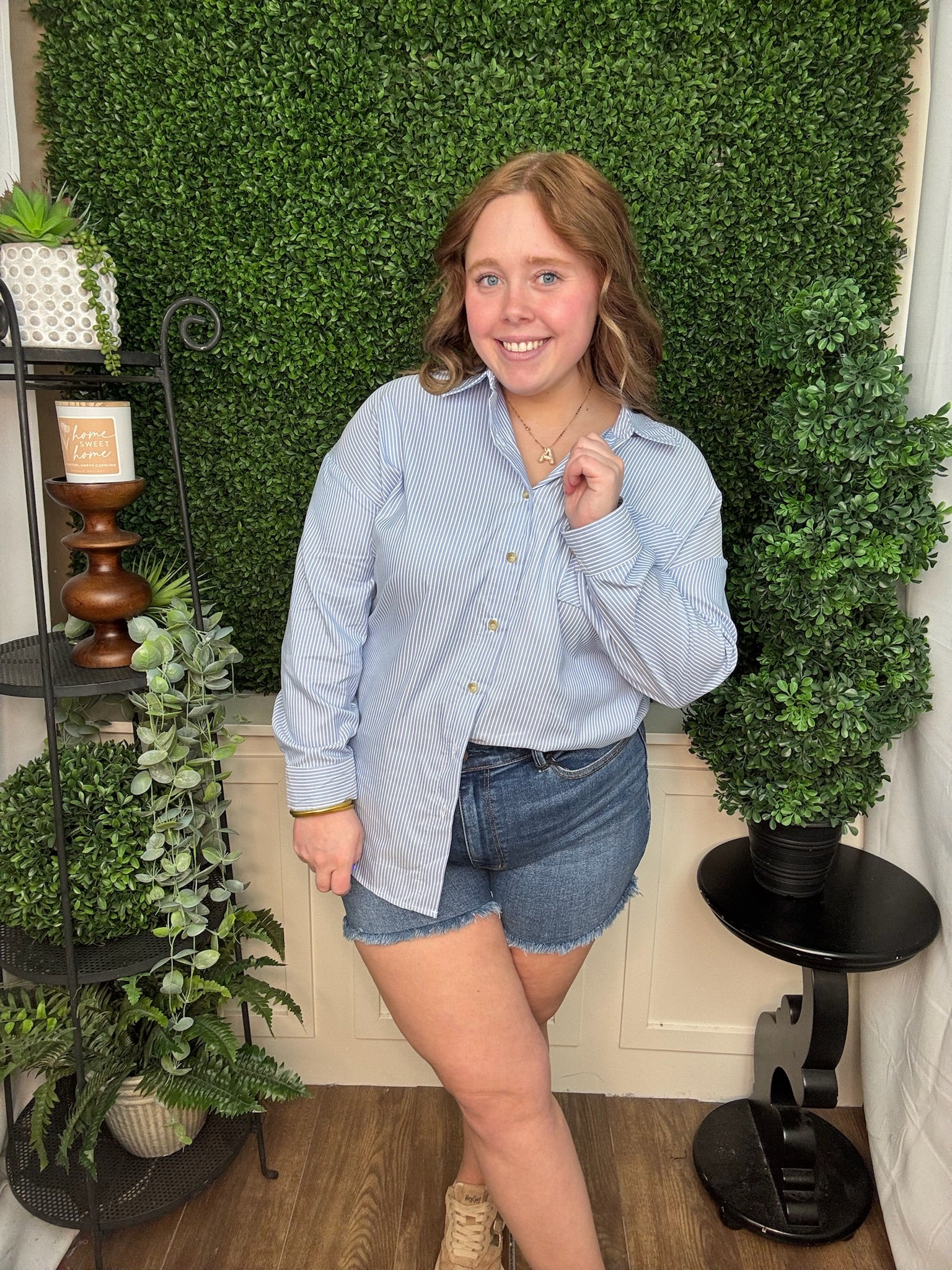 Harbor Stripe Relaxed Button Shirt