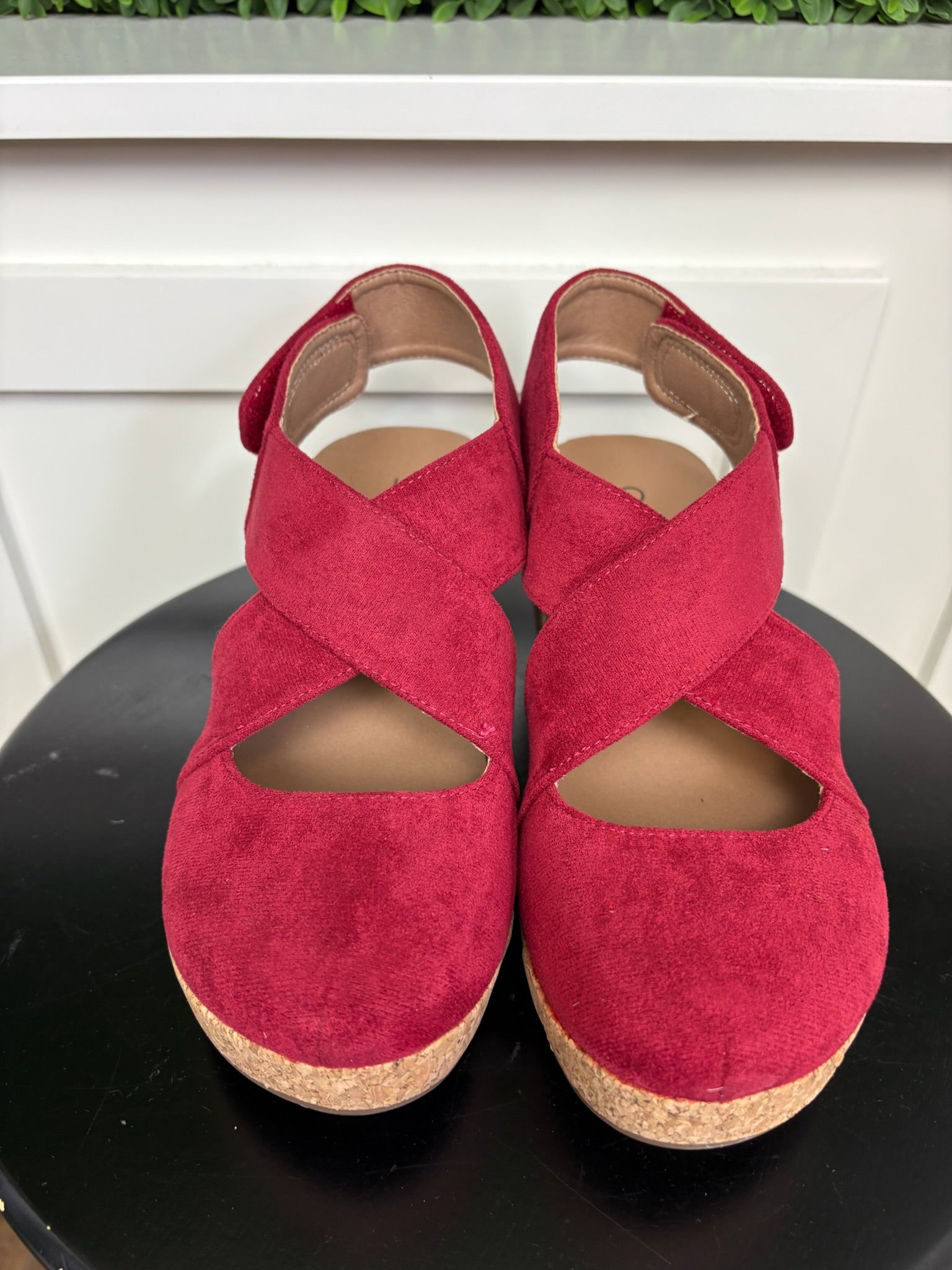 CASE CLOSED - DARK RED FAUX SUEDE