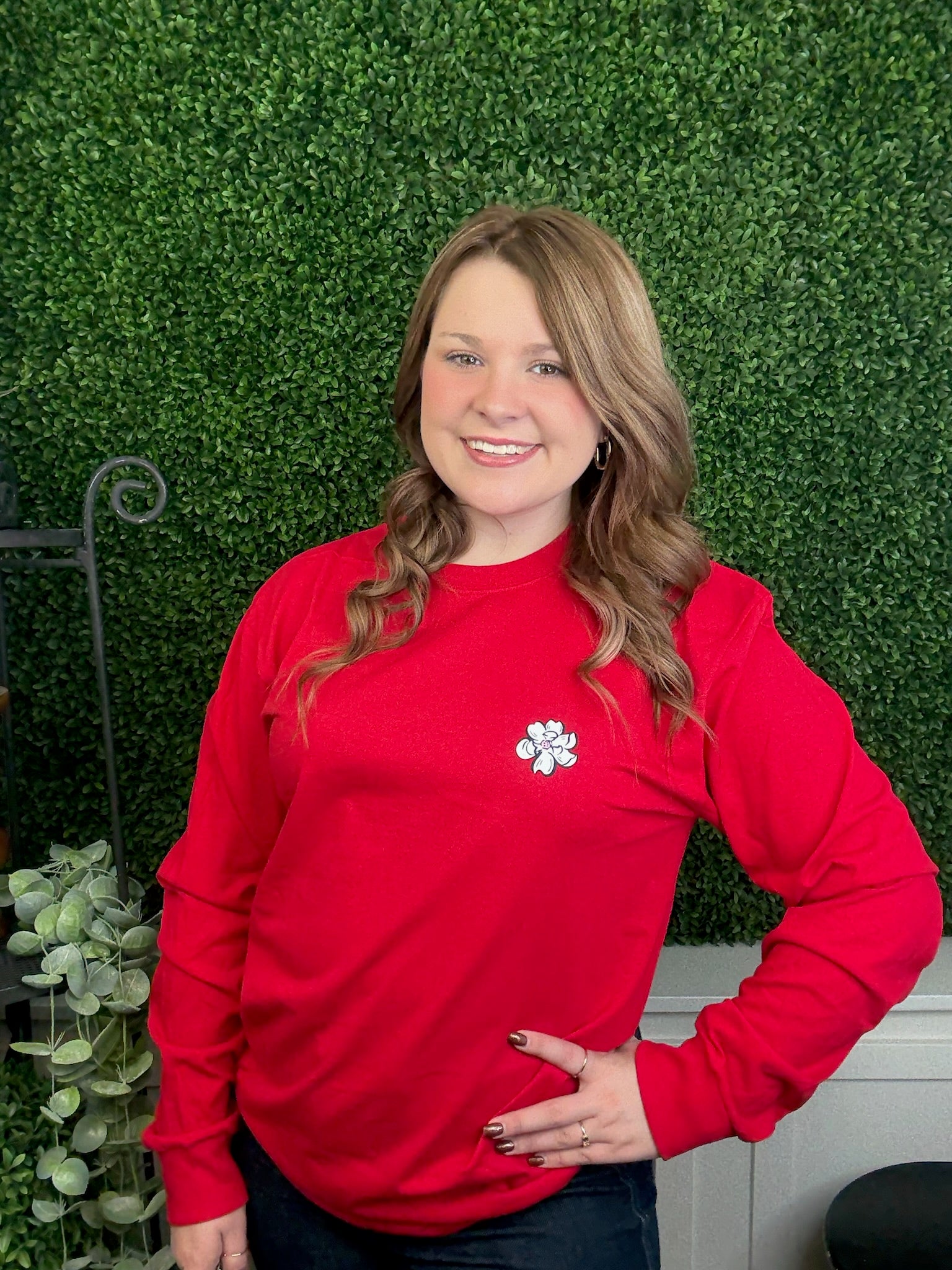 OH CHRISTMAS TREE LS RED