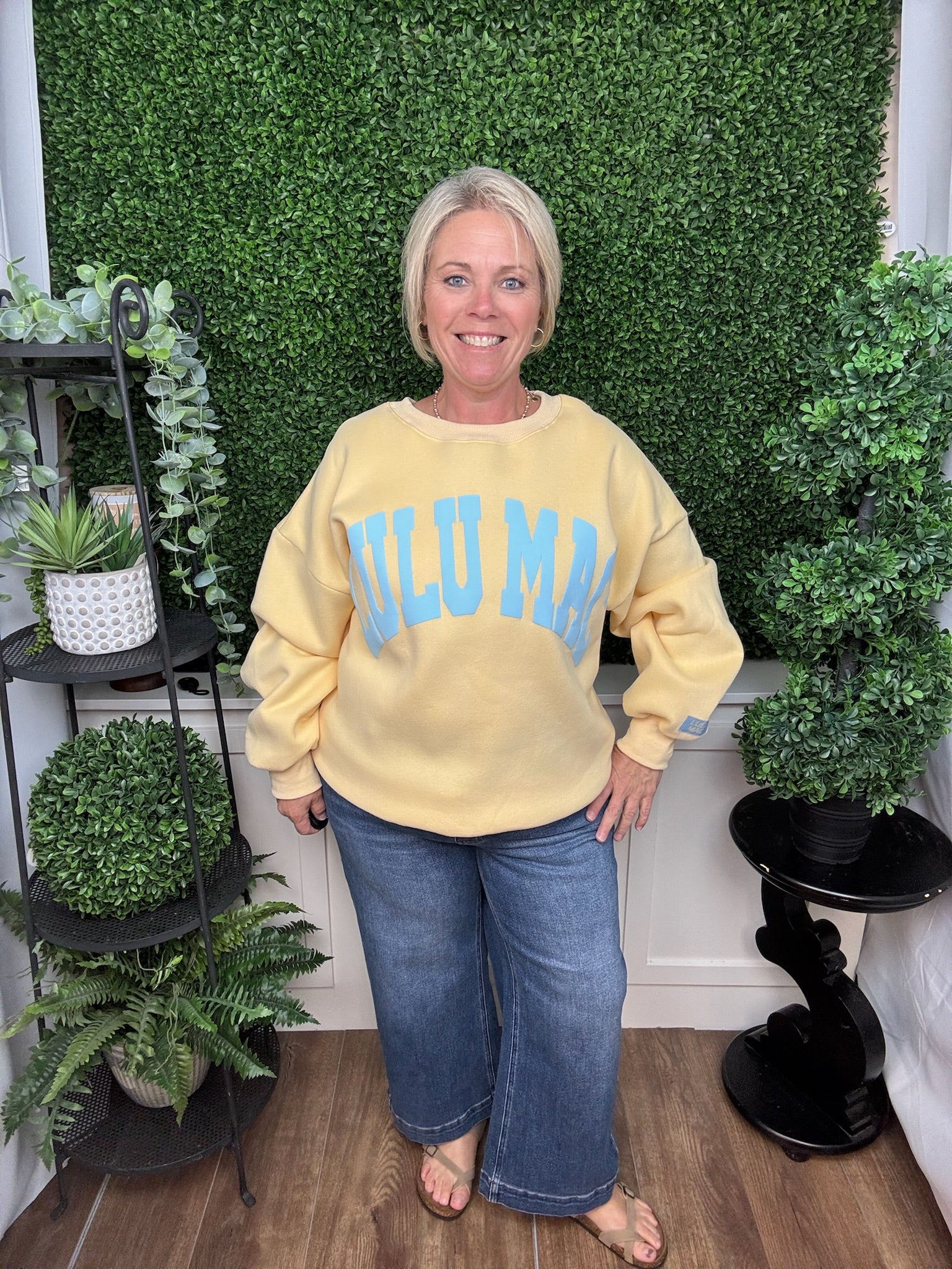 LULU MAC SWEATSHIRT - BUTTER/LIGHT BLUE PUFF