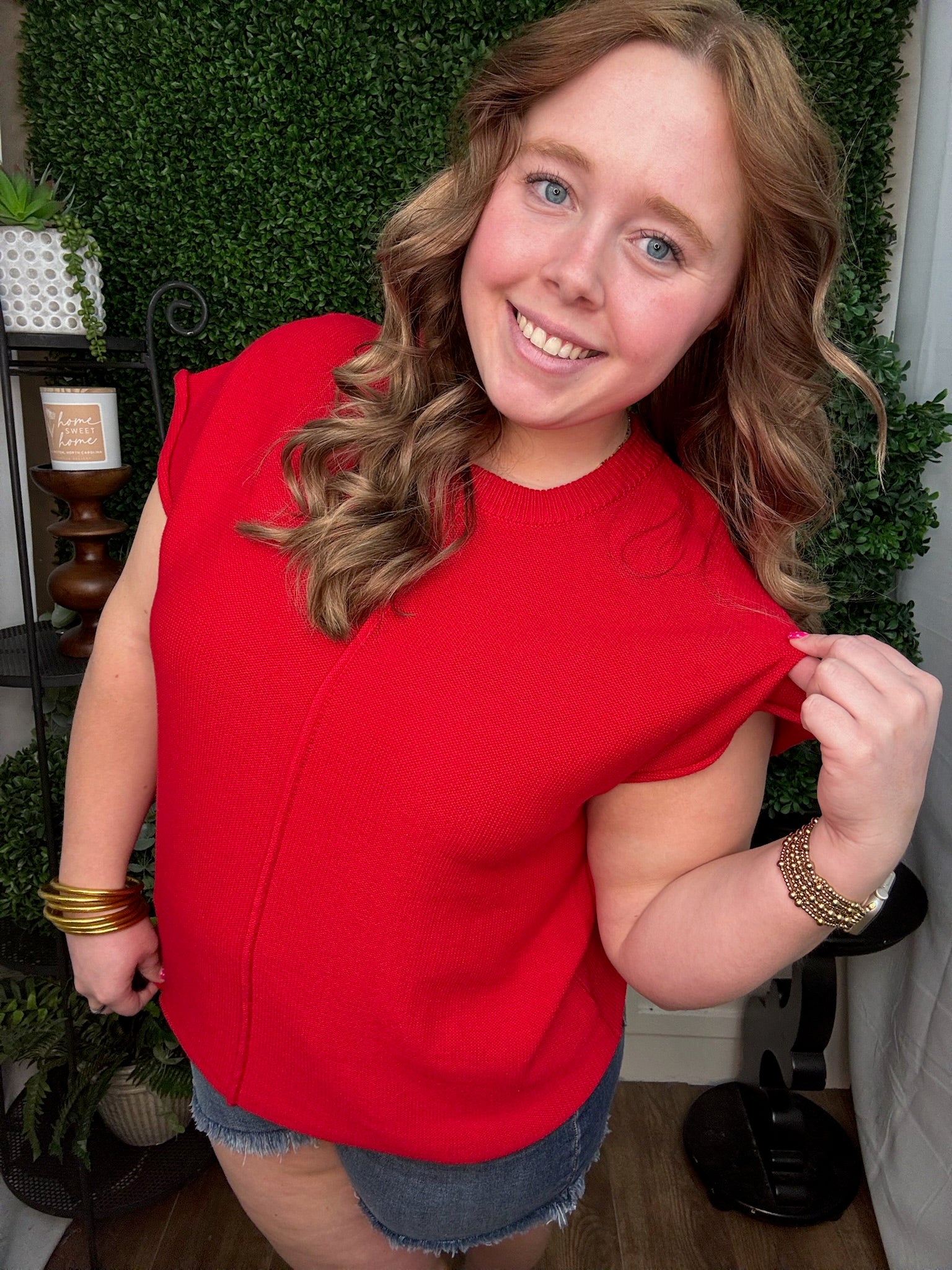 Crimson Textured Knit Pullover