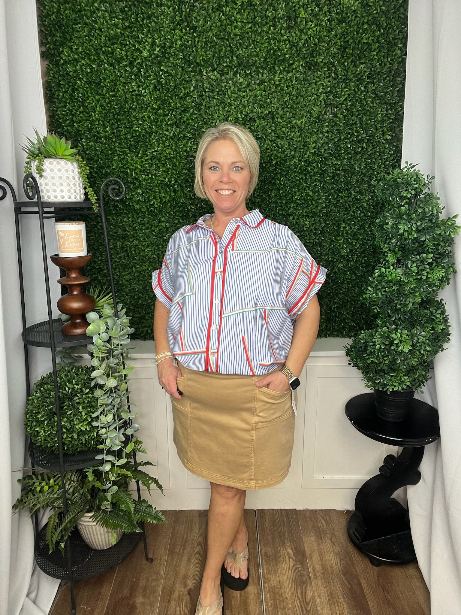 PULL ON SKORT W/POCKETS - SESAME