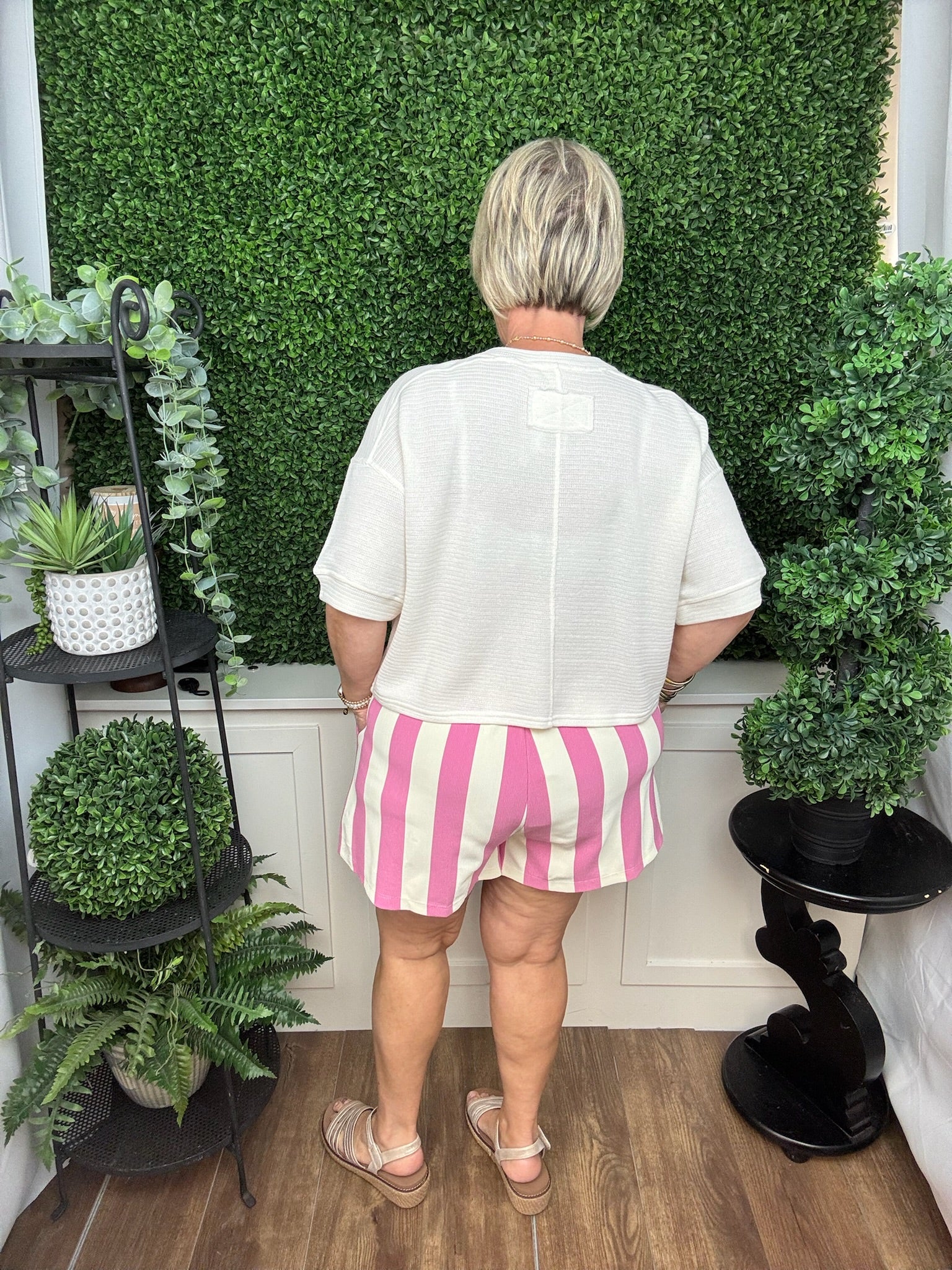 Candy Stripe Pleated Shorts