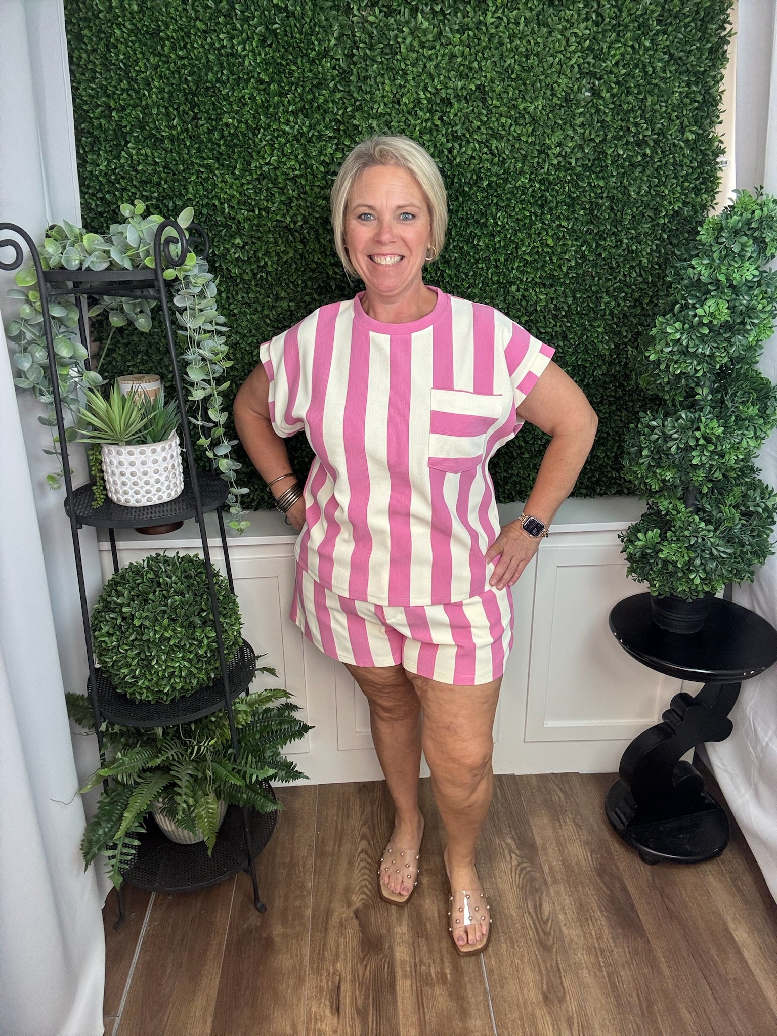 Candy Stripe Pocket Knit Top