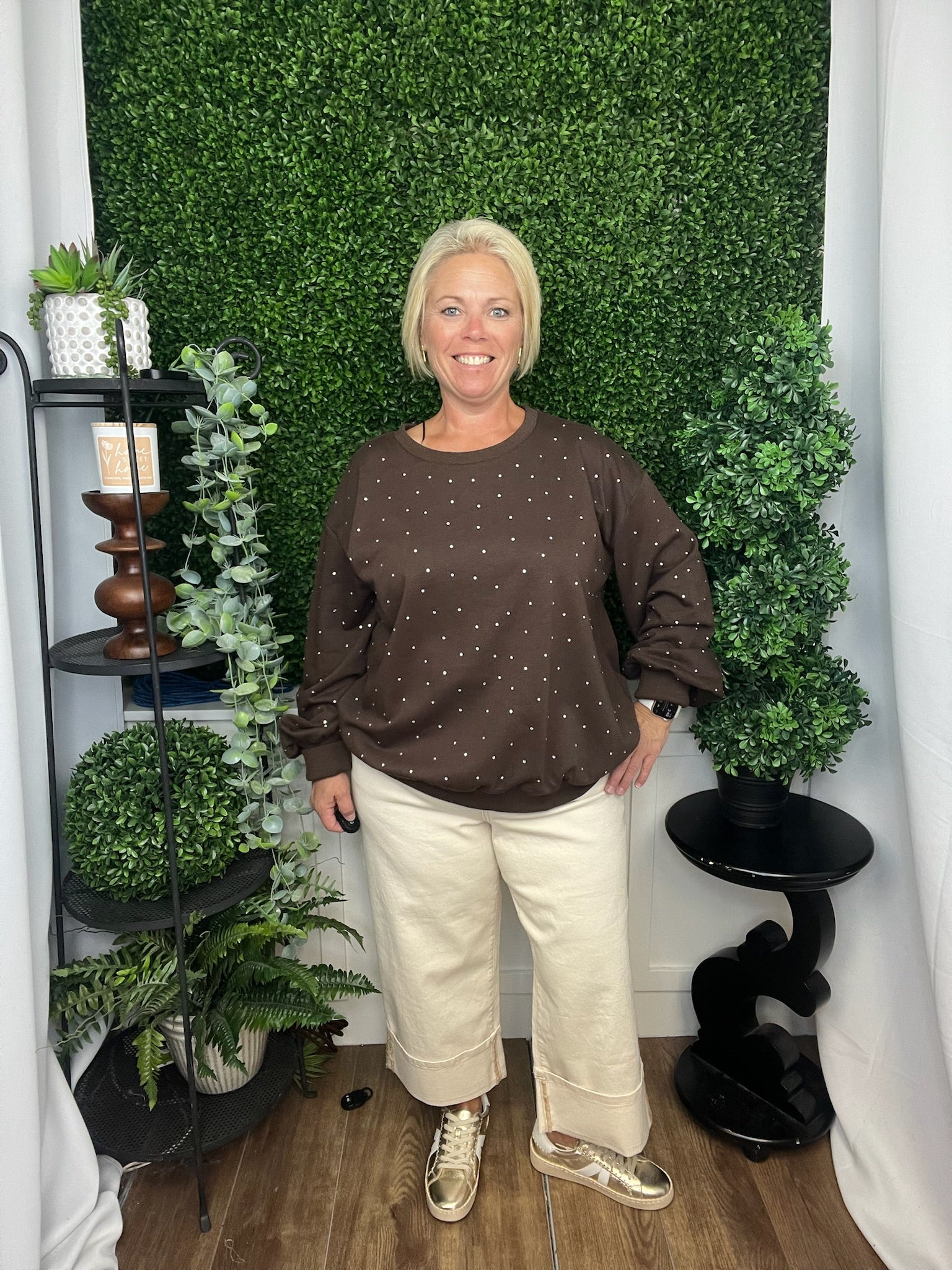 PULLOVER TOP W/RHINESTONE - COCO