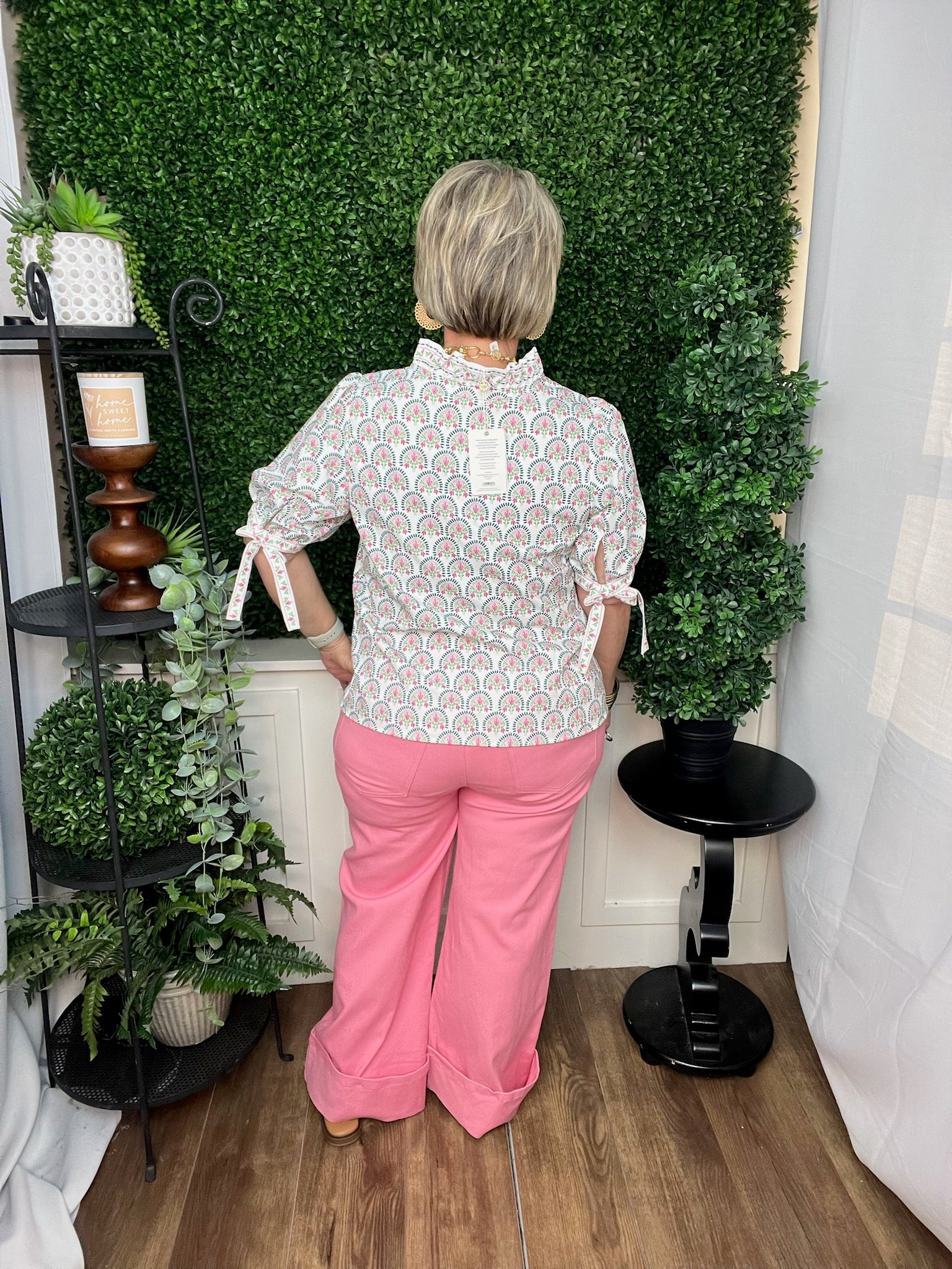 WIDE LEG CAPRI PANT PINK