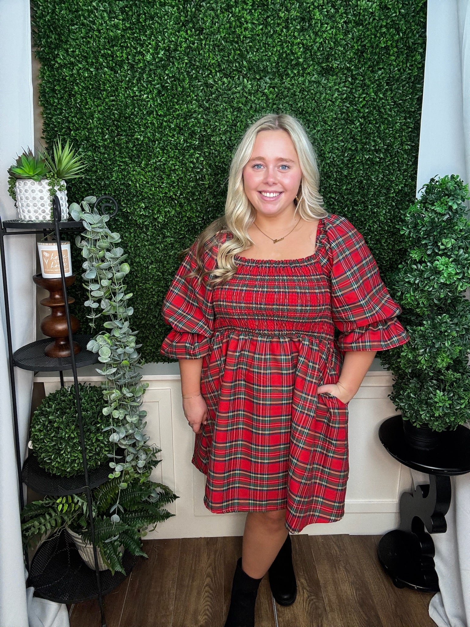 HOLIDAY PLAID DRESS