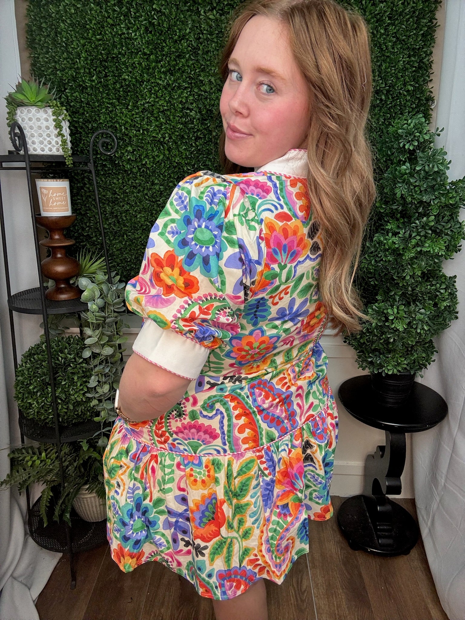 SHORT SLEEVE MULTI COLOR DRESS