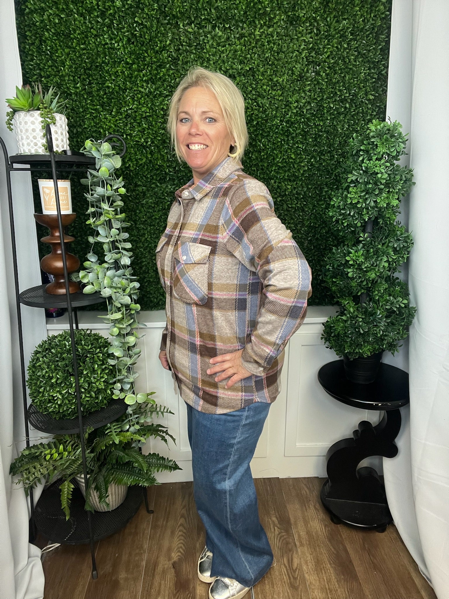 CASSIAN SHIRT SAND BROWN PLAID