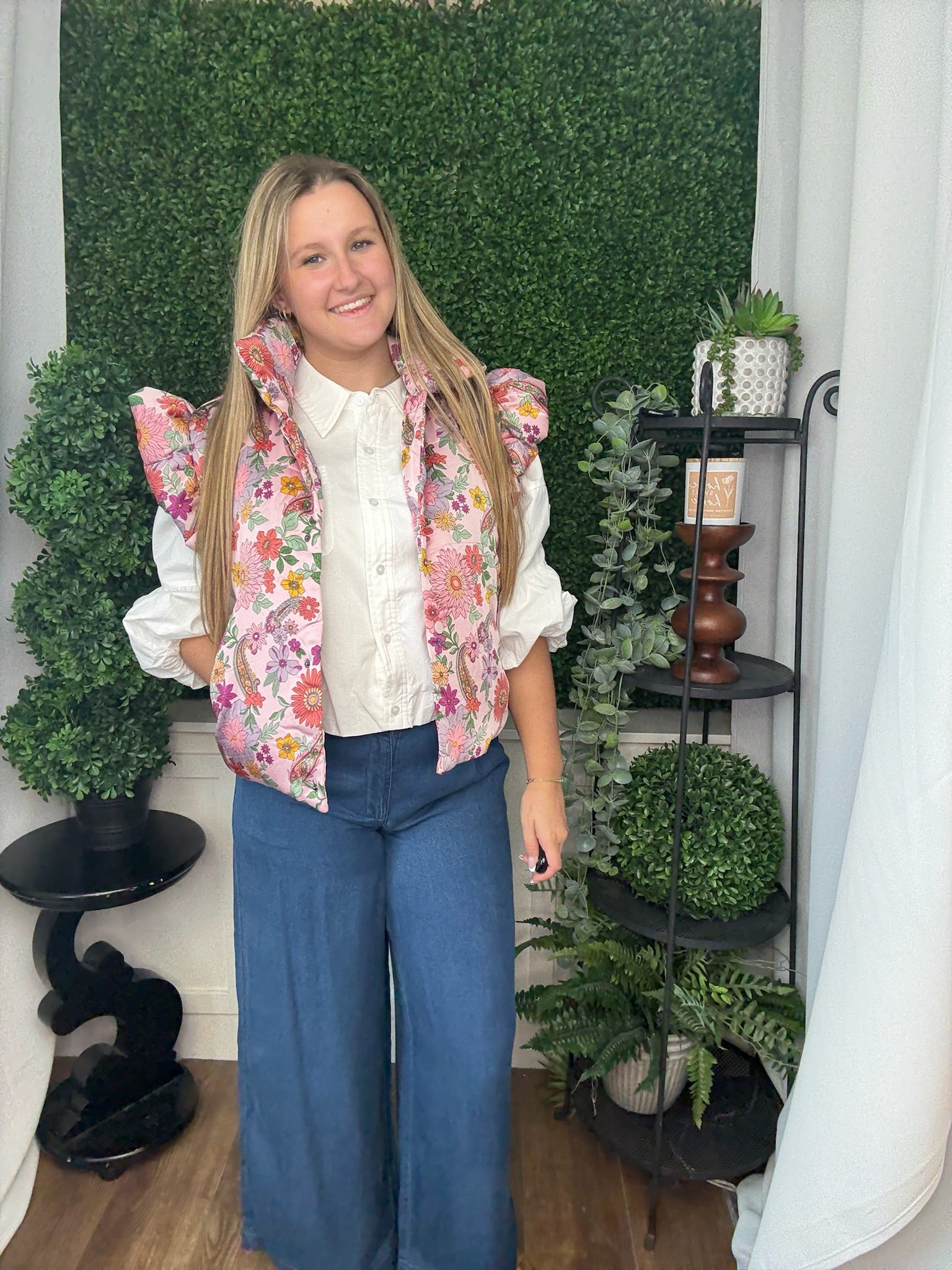 FLORAL PRINT VEST - INDIPINK MULTI FLORAL