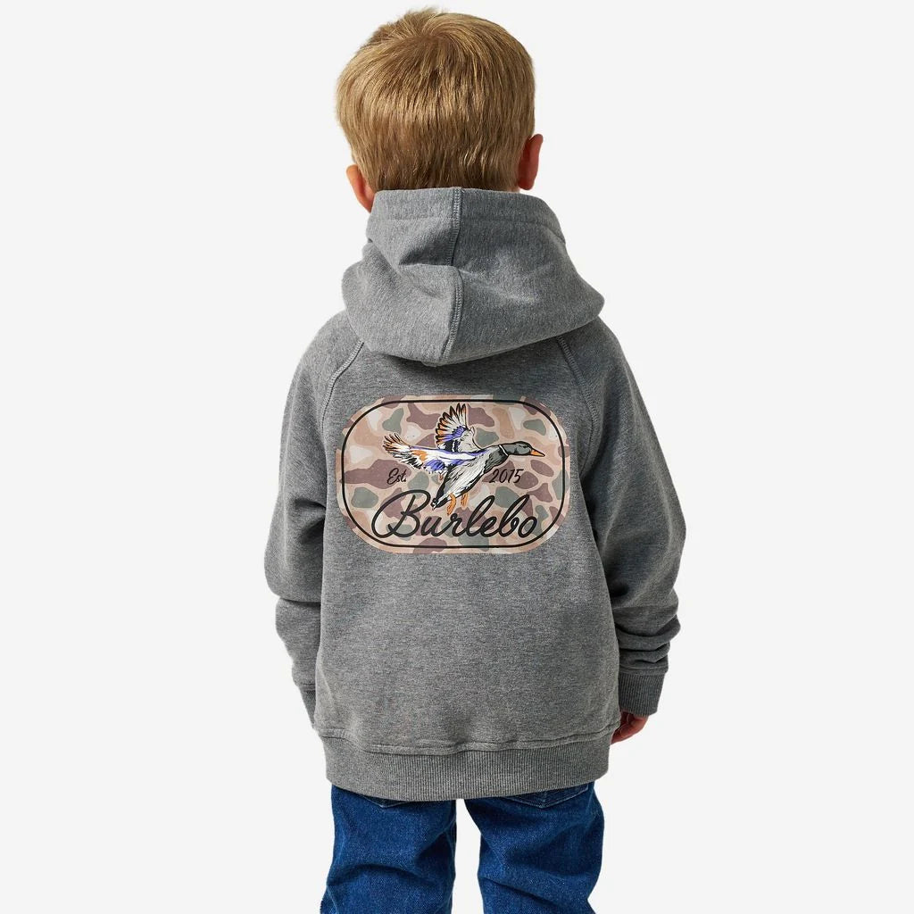 YOUTH FLEECE HOODIE - DARK HEATHER GREY