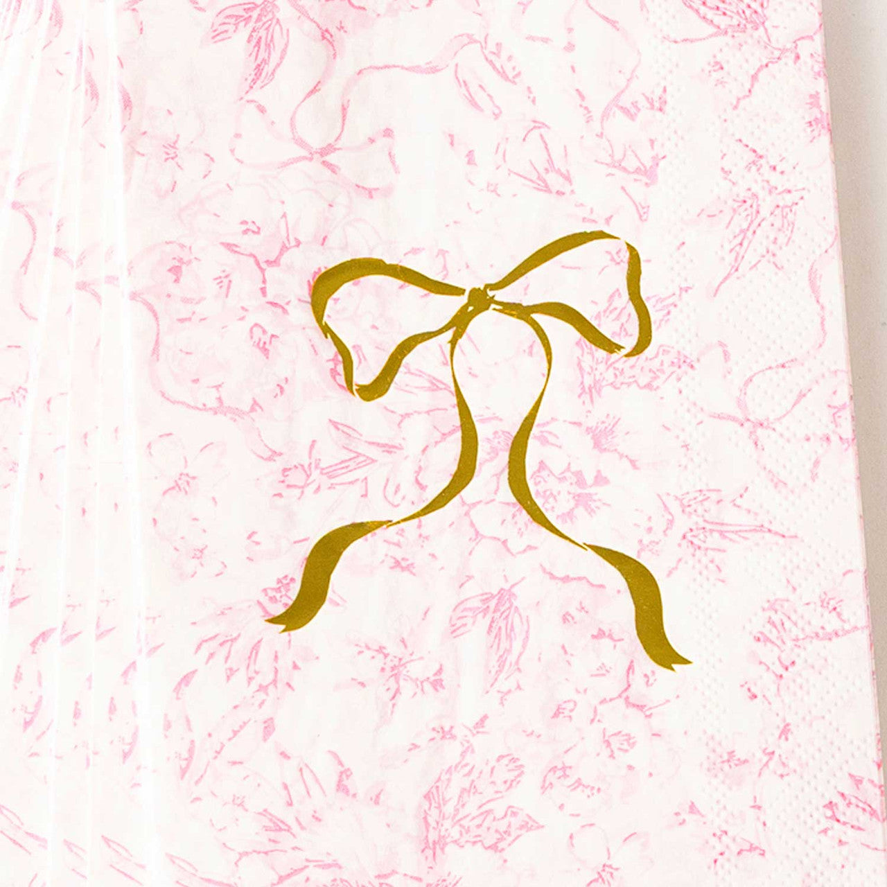 PAPER GUEST TOWEL PACK - PINK BOW TOILE