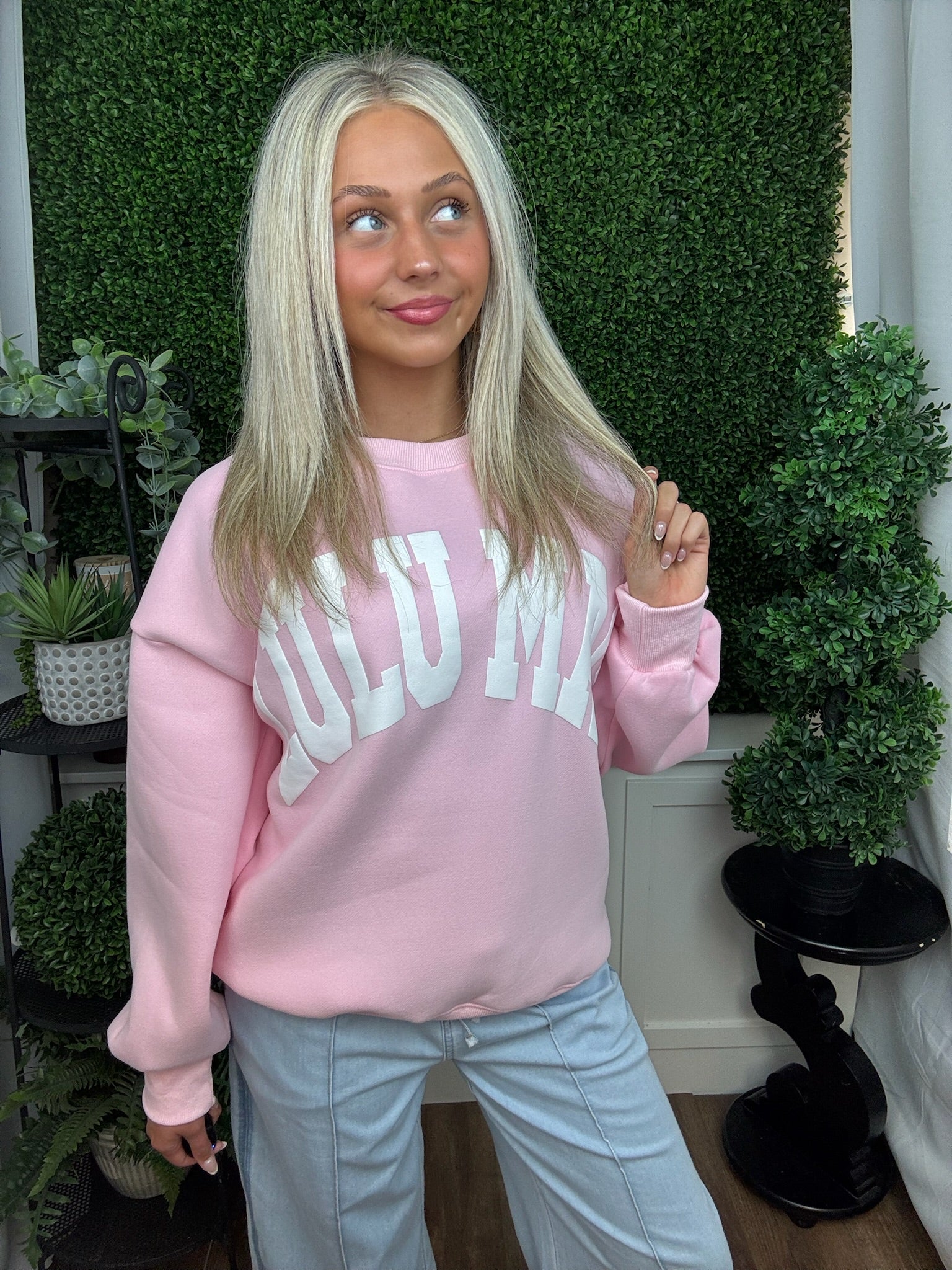 LULU MAC SWEATSHIRT - LIGHT PINK/WHITE PUFF