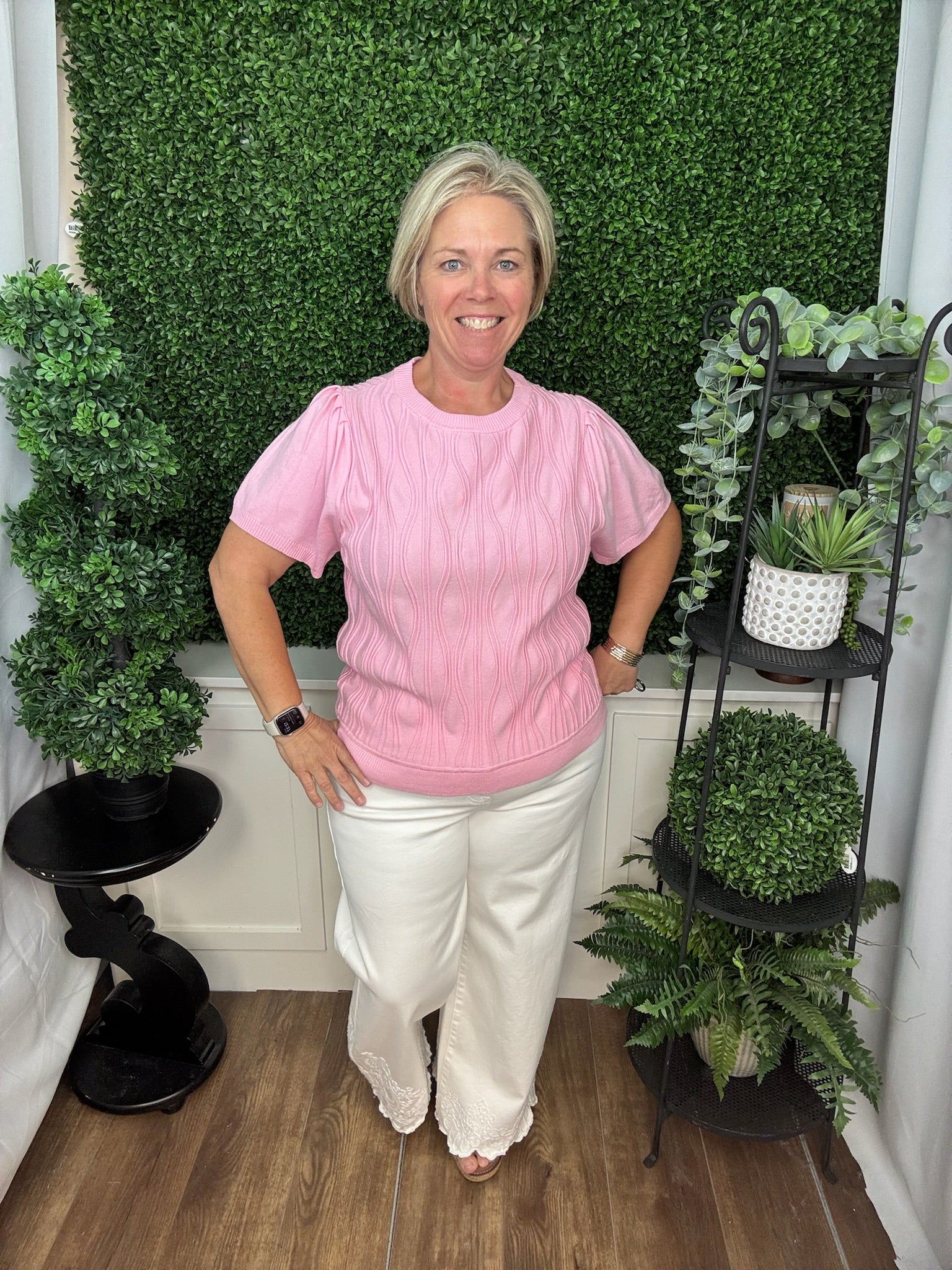 LIGHT PINK SHORT SLEEVED TOP