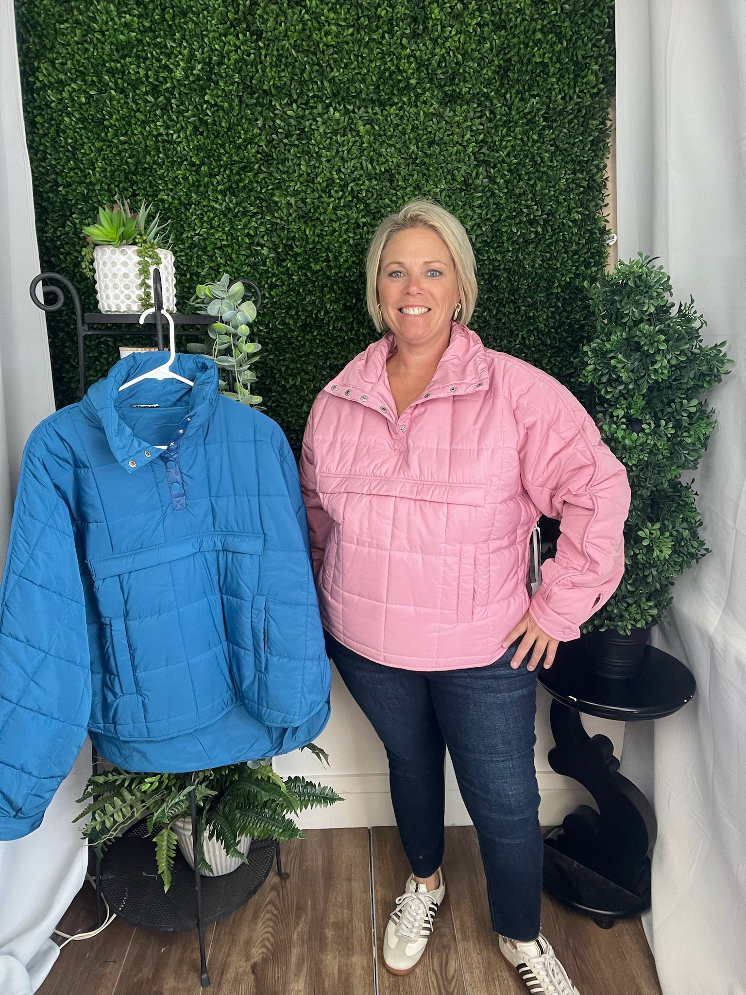 PUFFER PULLOVER JACKET - LIGHT PINK