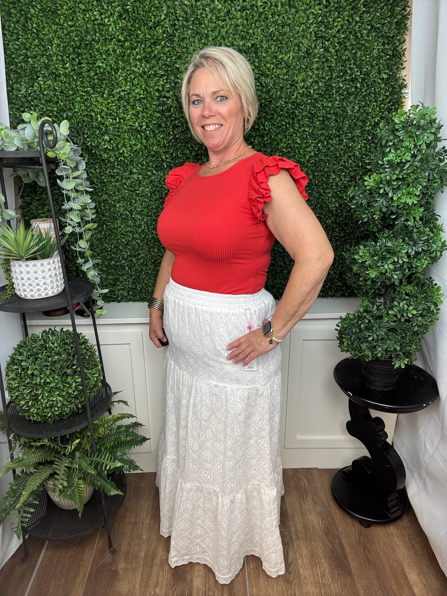 TIERED MAXI SKIRT - PEARL