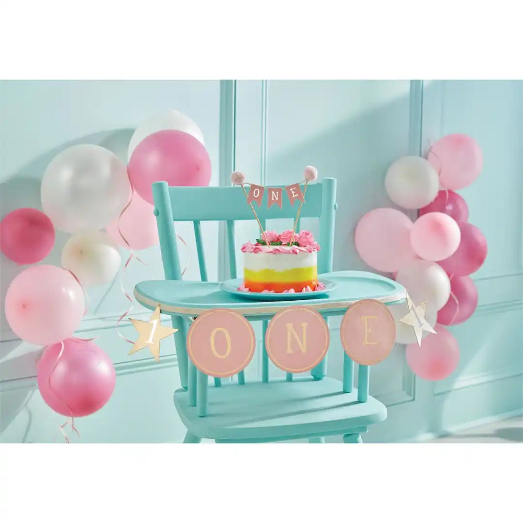PINK CAKE TOPPER AND BANNER