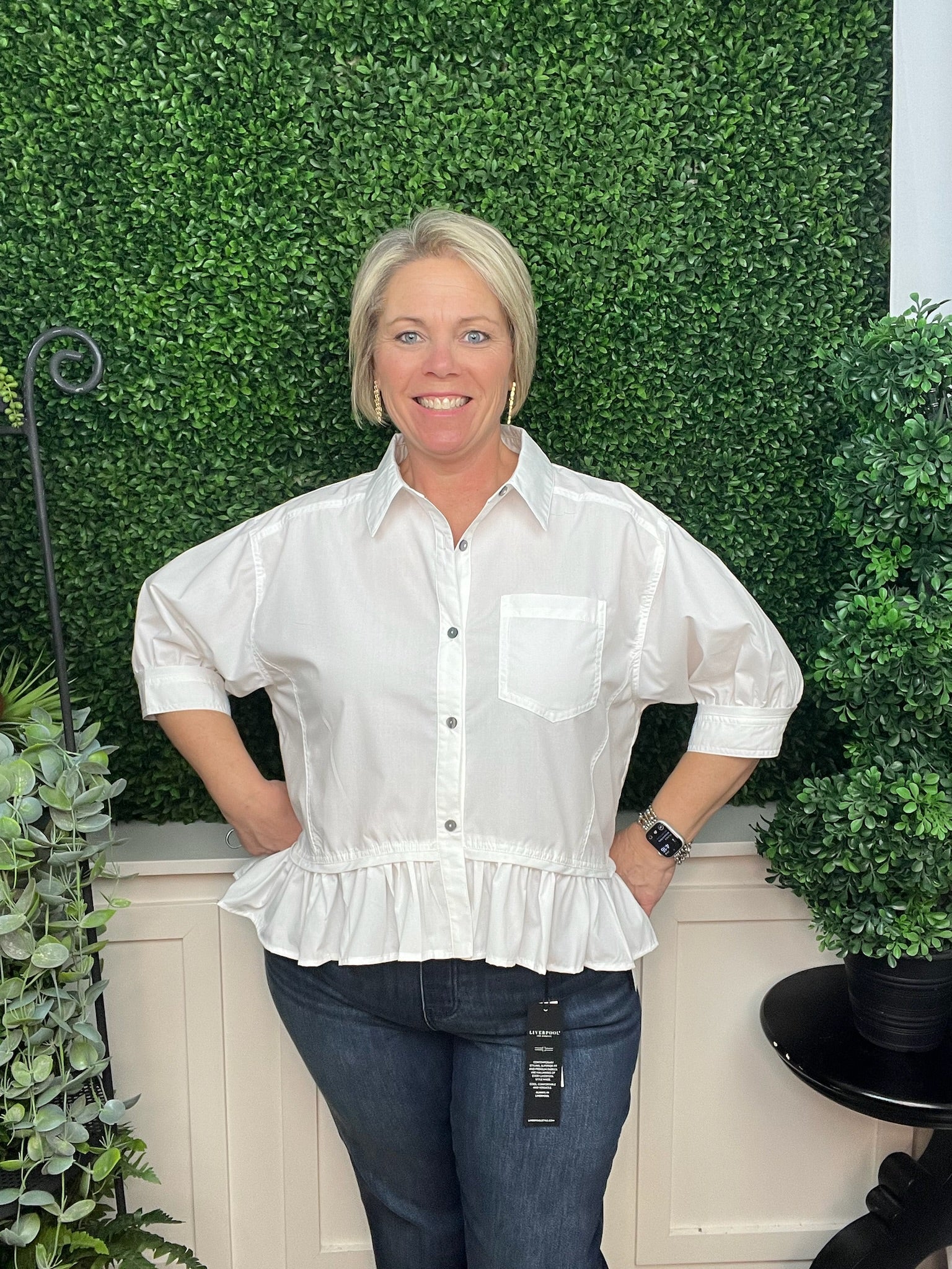 OFF WHITE BUTTON UP TOP