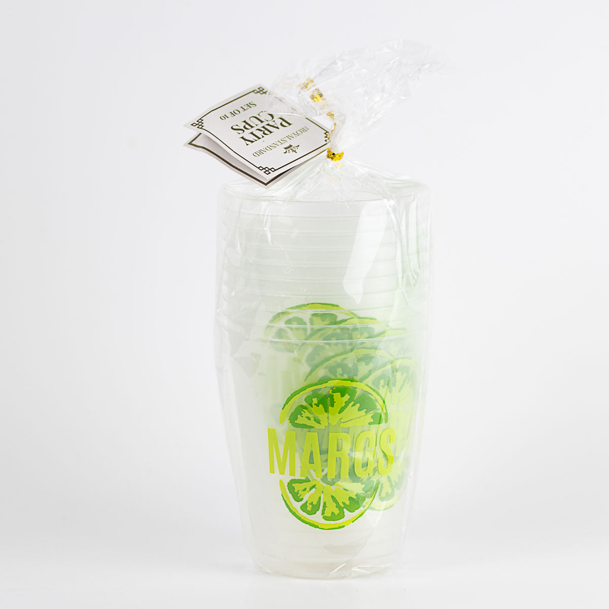 MARGS PARTY CUPS 16OZ - FROSTED/LIME