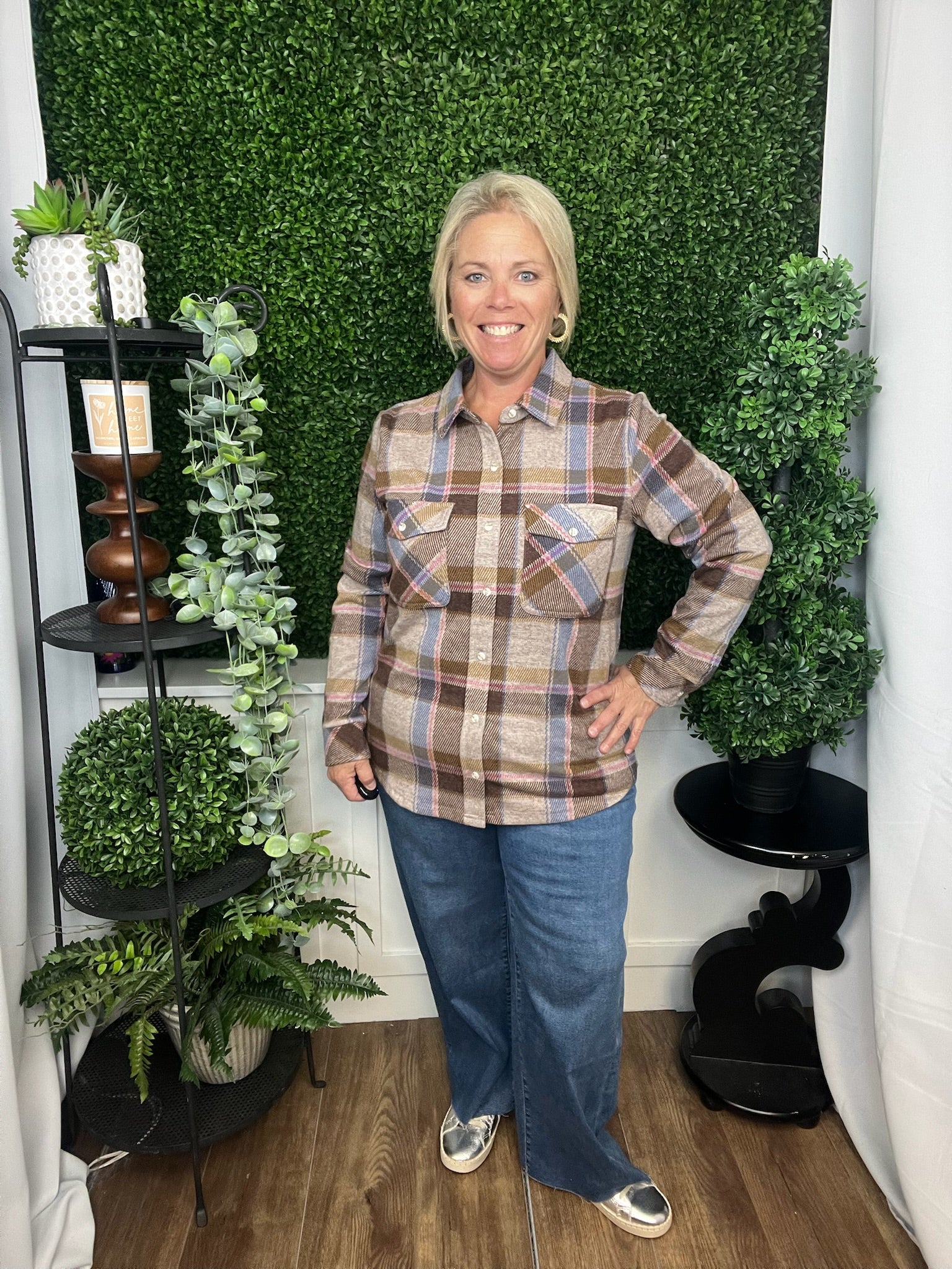 CASSIAN SHIRT SAND BROWN PLAID