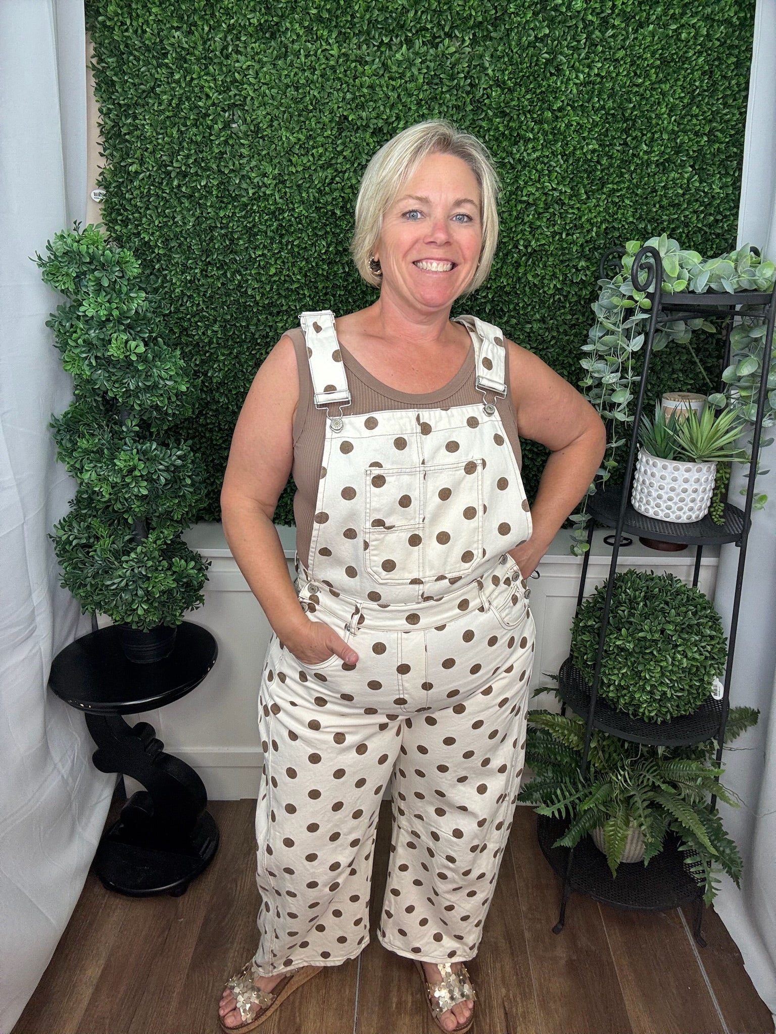 Polka Dot Overall Jumpsuit