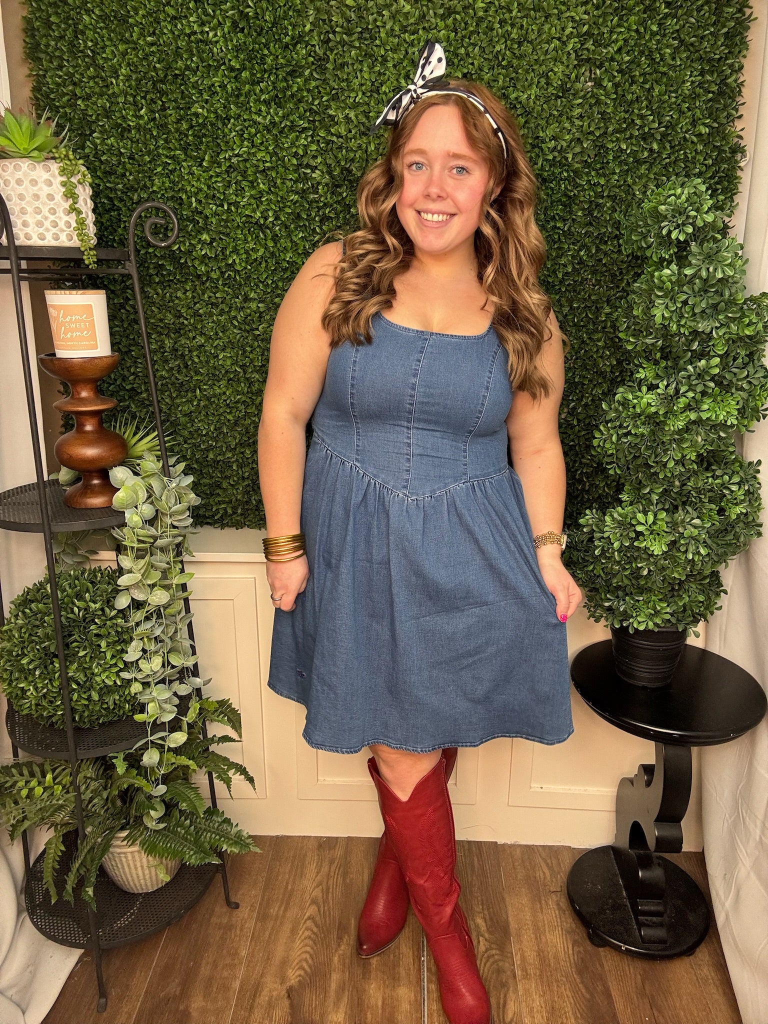 BABYBLUE BOW DRESS - DENIM