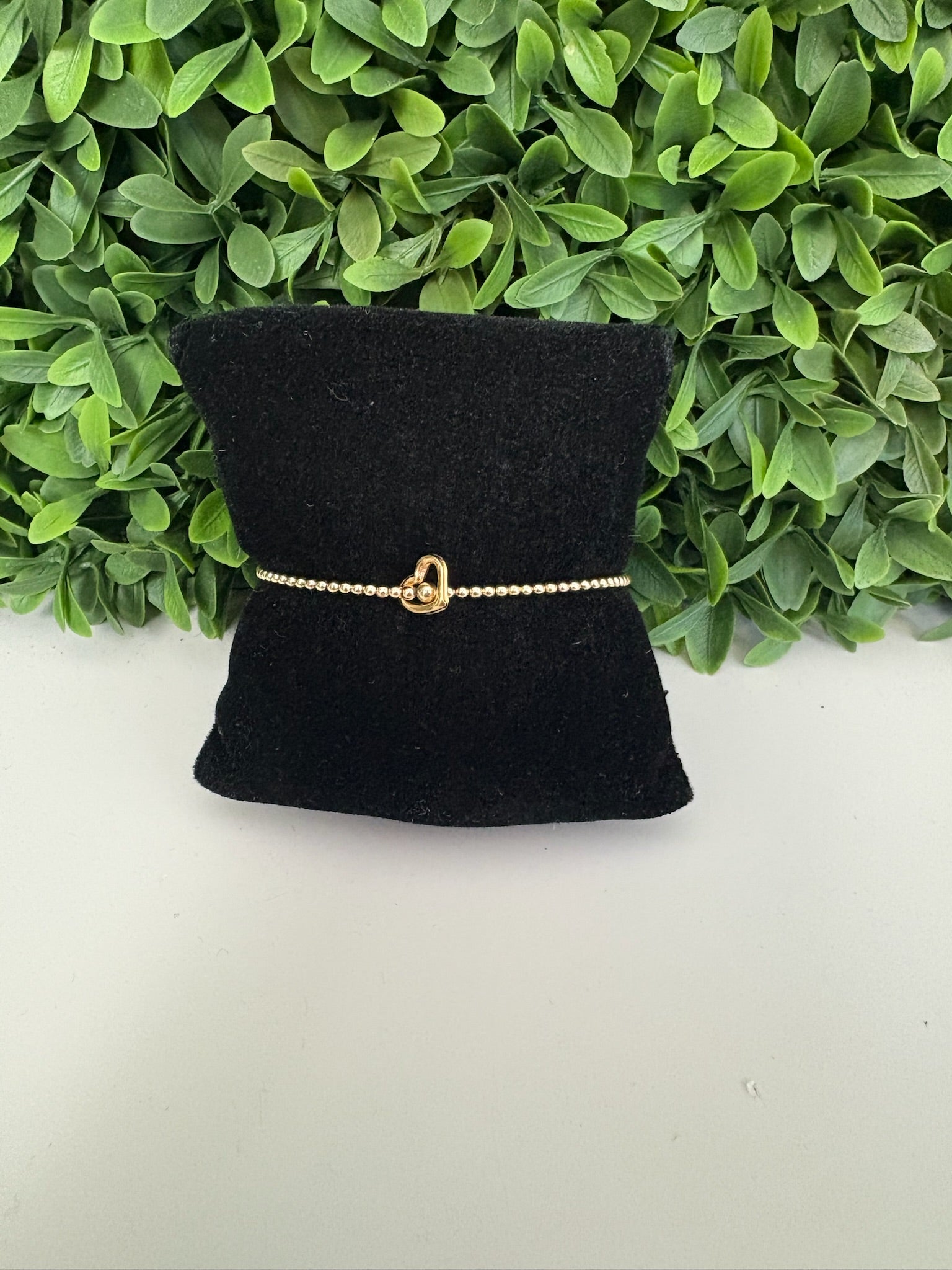 EGIRL CLASSIC GOLD 2MM BEAD BRACELET - LOVE SMALL GOLD CHARM