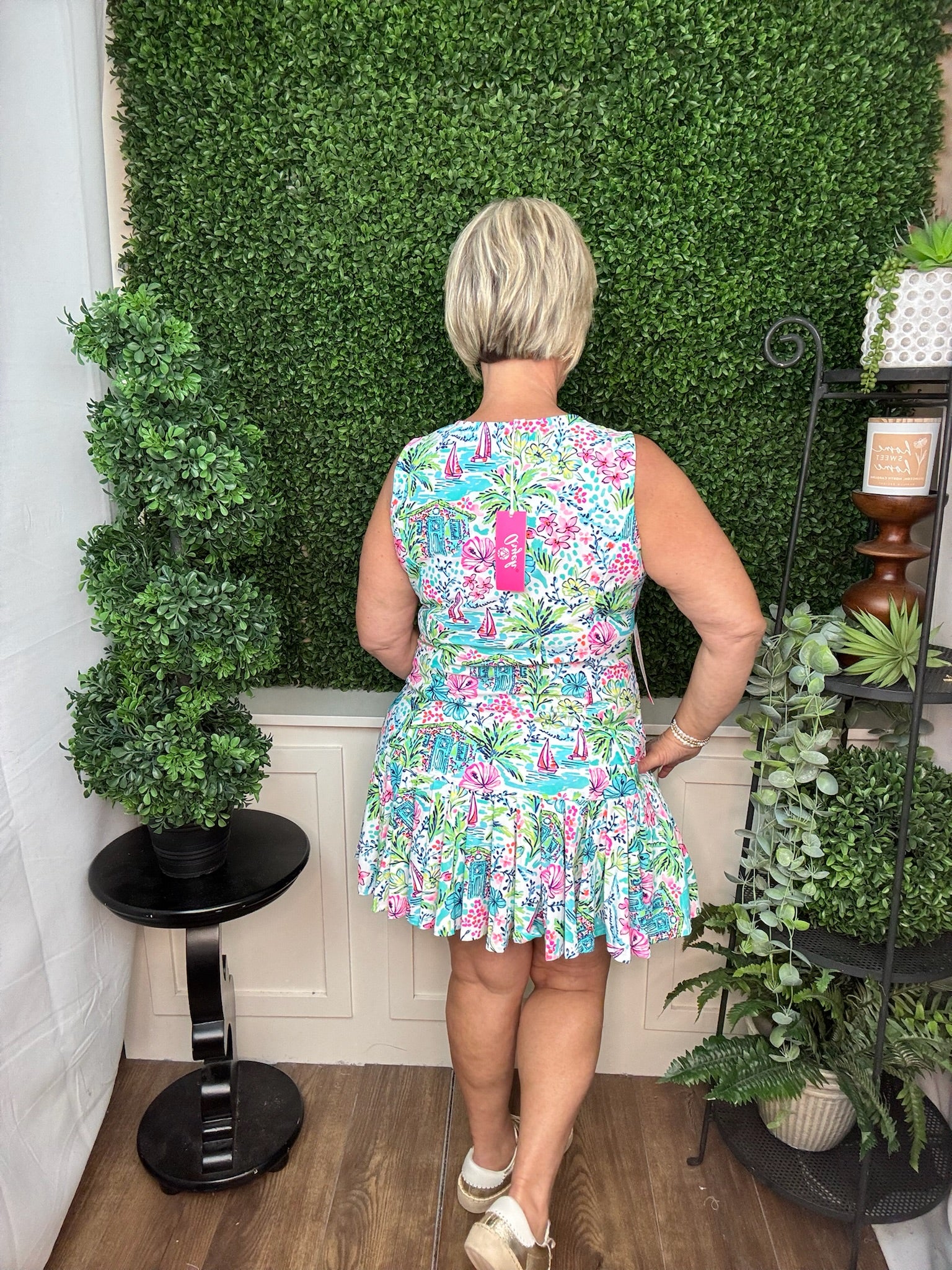 LEONOR SLEEVELESS PLEATED DRESS - WHITE