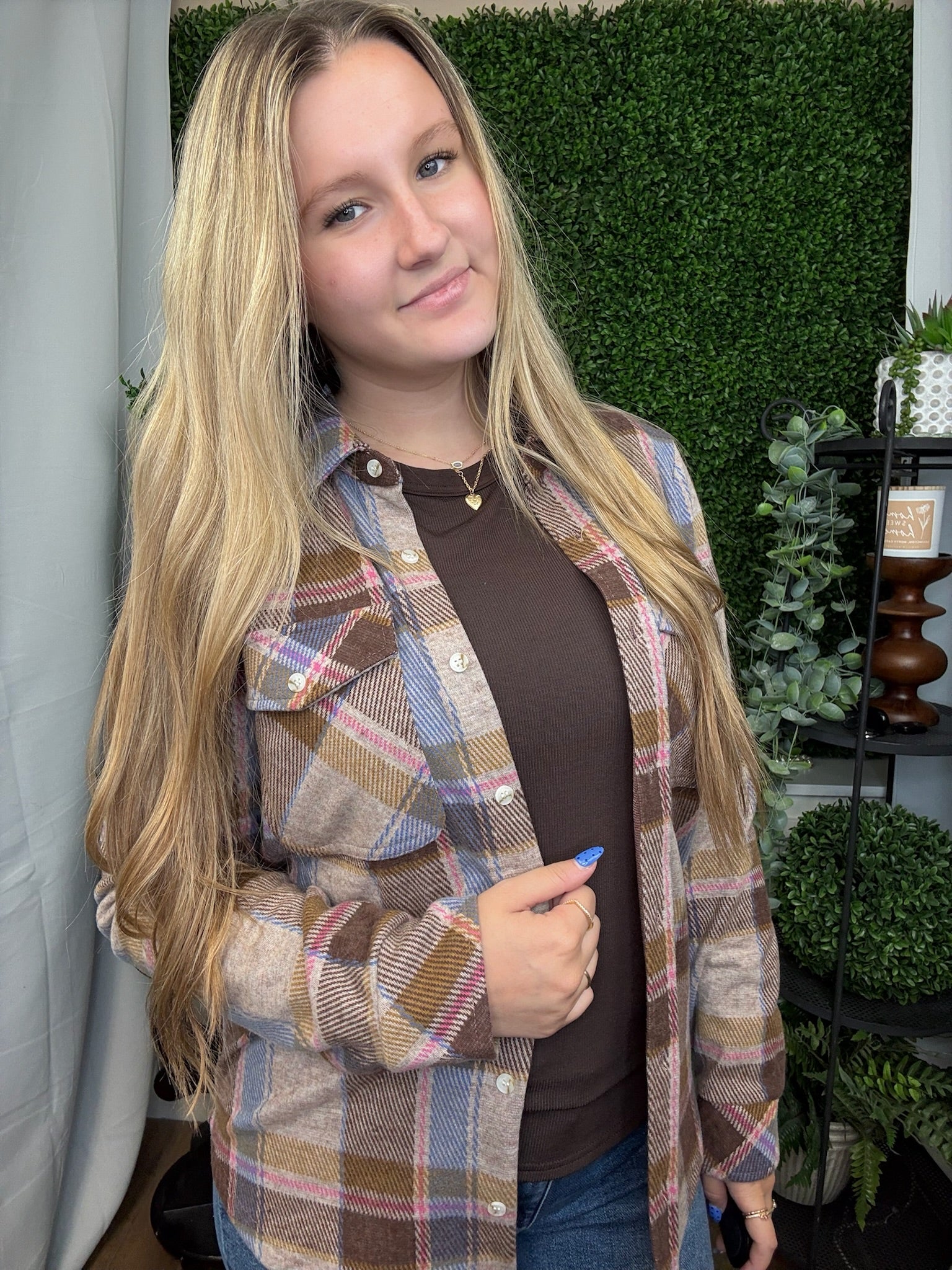 CASSIAN SHIRT SAND BROWN PLAID