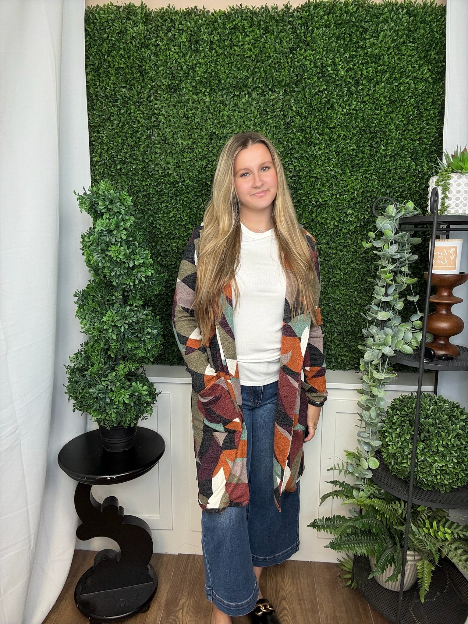 BAILEY OPEN FRONT COAT - RUST