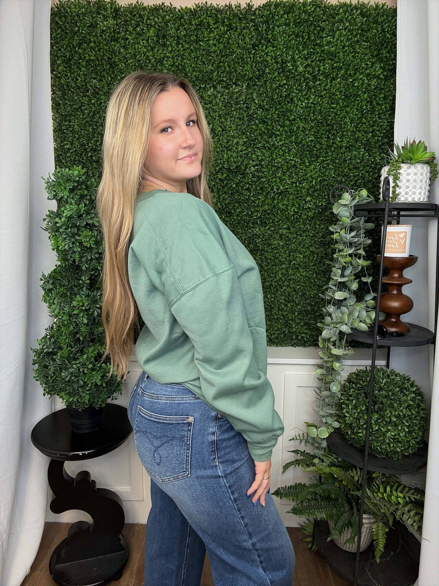 OVERSIZED CASUAL COMFY SOLID KNIT TOP - SAGE