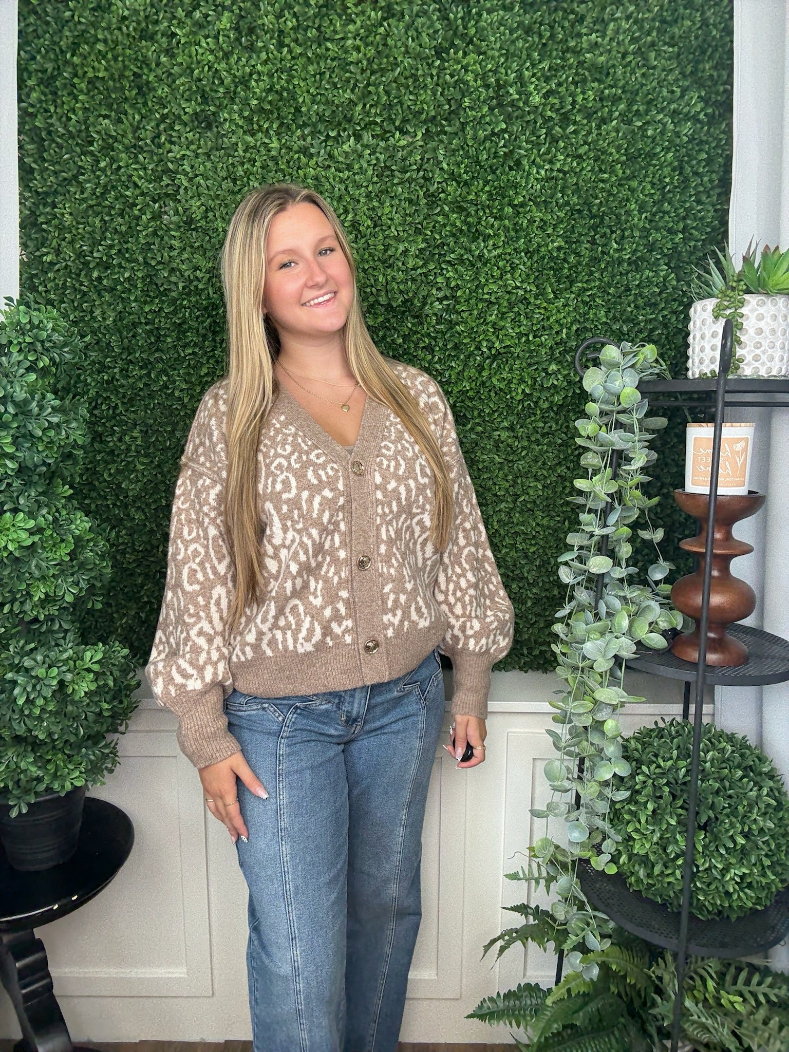 ANIMAL PRINT JACKET - TAUPE