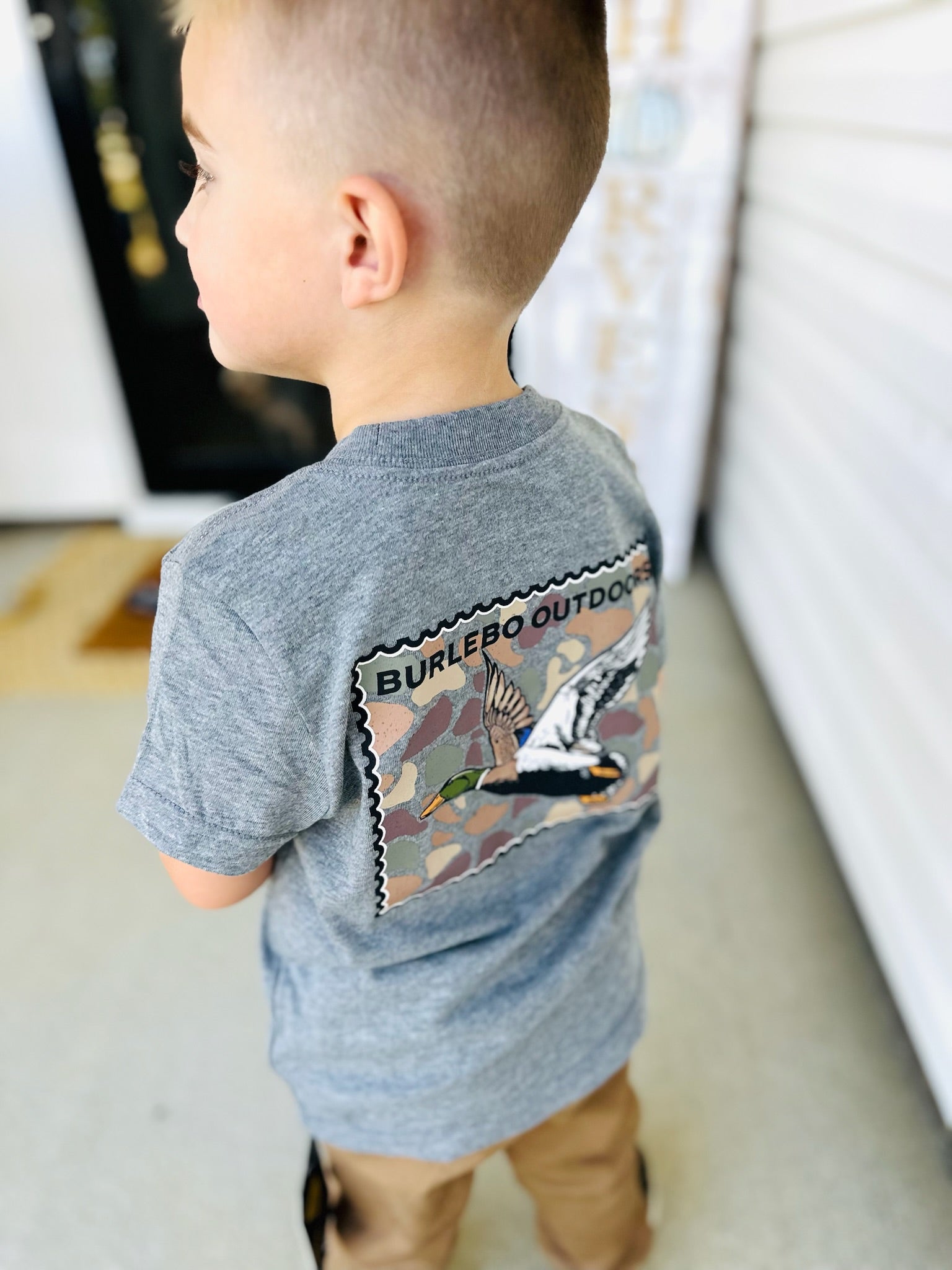 YOUTH - MALLARD DUCK STAMP SS TEE - DARK HEATHER GREY