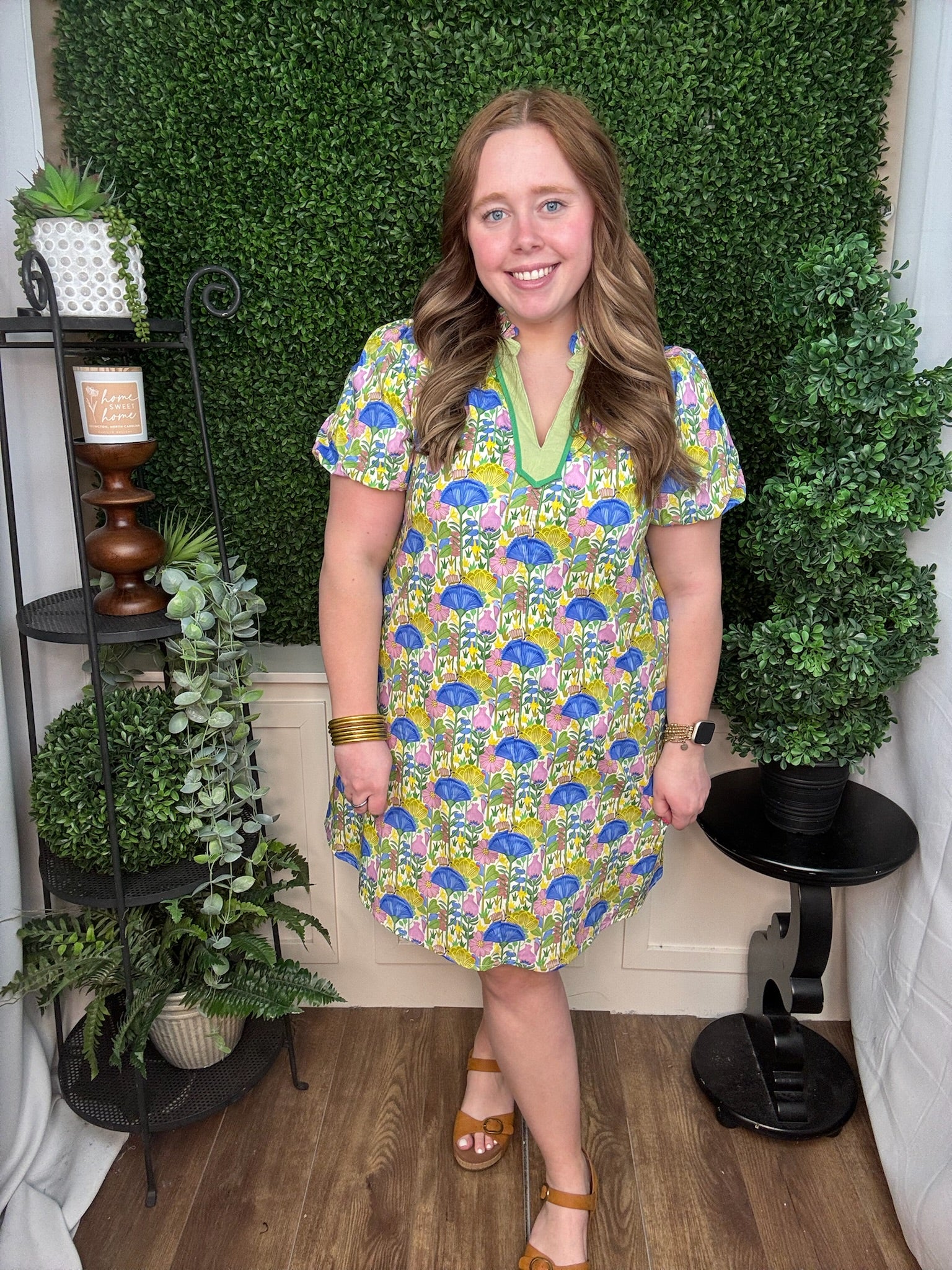 Blue Blossom Garden Border Tunic