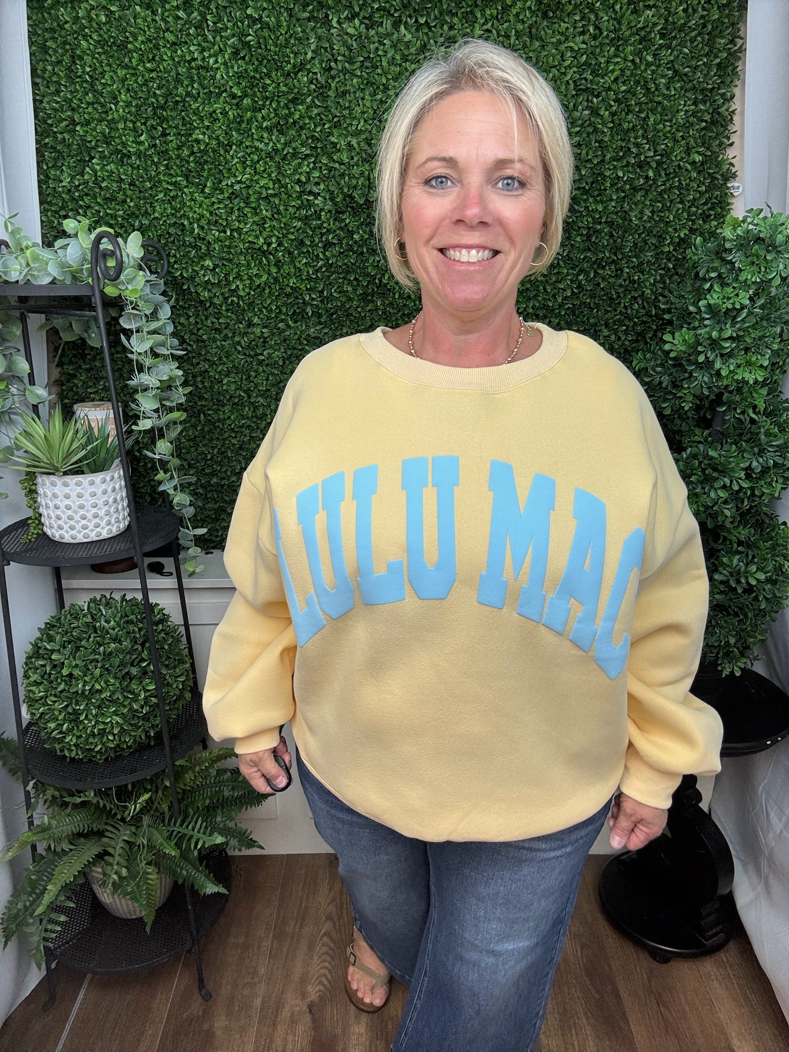 LULU MAC SWEATSHIRT - BUTTER/LIGHT BLUE PUFF