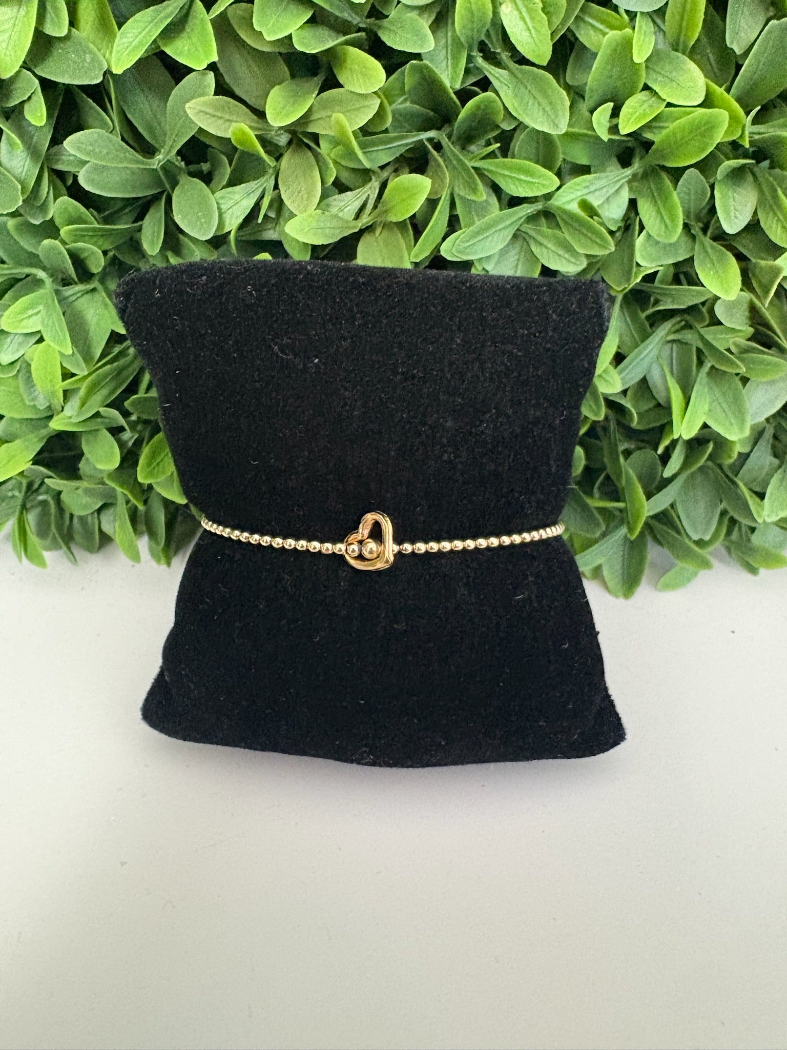 EGIRL CLASSIC GOLD 2MM BEAD BRACELET - LOVE SMALL GOLD CHARM